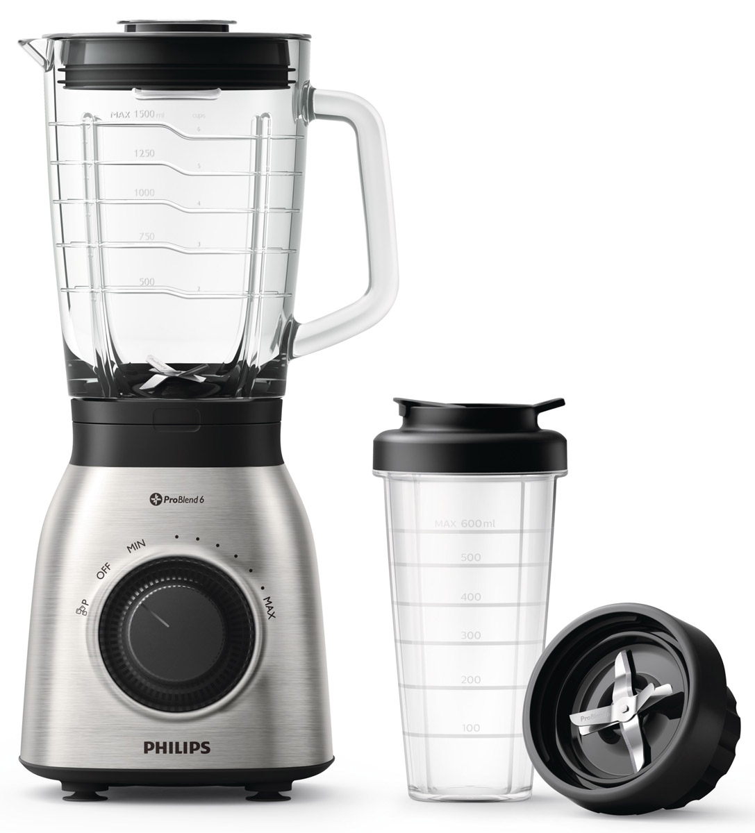 Philips Viva Collection HR3556/00 блендер со стаканом On the GoHR3556/00 Philips Viva Collection HR3556/00 блендер со стаканом On the GoHR3556/00Готовьте полезные смузи c блендером Philips HR3556/00, даже если вы всё время в движении. Технология ProBlend 6 - это более тщательное смешивание - добавьте в рацион разнообразные фрукты и овощи. Теперь смузи удобно брать с собой! Делайте смузи прямо в стакане мощного блендера Philips и берите его с собой на работу, прогулку или тренировку.Особенности:• легкое измельчение и смешивание ингредиентов благодаря мощному мотору 700 Вт• смешивайте ингредиенты на разных скоростях и до нужной консистенции благодаря различным настройкам• литой регулятор для удобного и быстрого управления скоростью• с помощью импульсного режима вы можете регулировать степень измельчения ингредиентов и время обработки• индикатор уровня воды и рукоятка для удобного использования• 1 стакан On the Go объемом 600 мл, в котором можно готовить смузи и брать с собойПейте полезные смузи в любое время и в любом месте• все детали можно мыть в посудомоечной машине