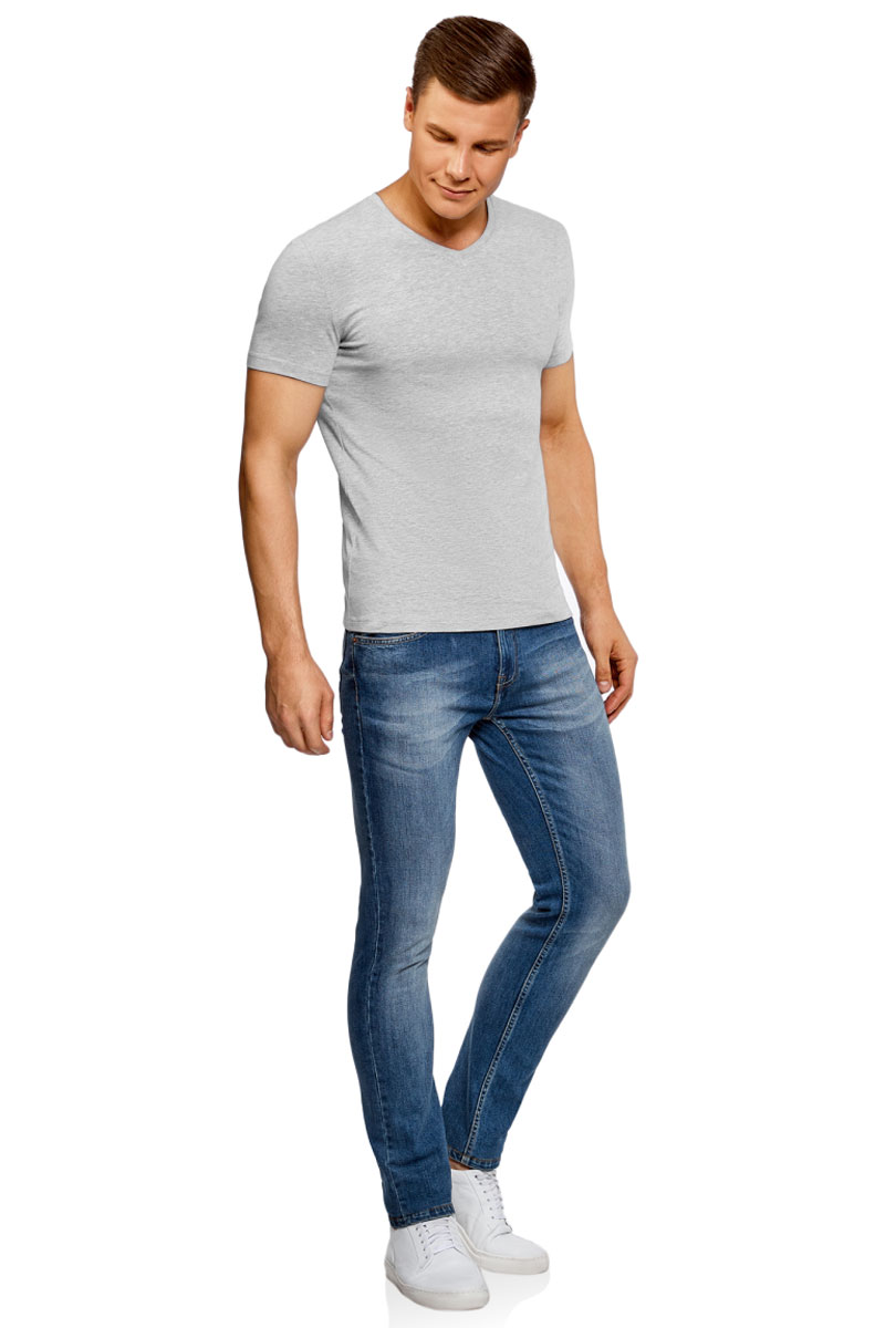Футболка мужская oodji Basic, цвет: серый. 5B612002M/46737N/2300M. Размер M (50)5B612002M/46737N/2300M Футболка мужская oodji Basic, цвет: серый. 5B612002M/46737N/2300M. Размер M (50)5B612002M/46737N/2300MБазовая футболка с V-образным вырезом горловины и короткими рукавами выполнена из эластичного хлопка.