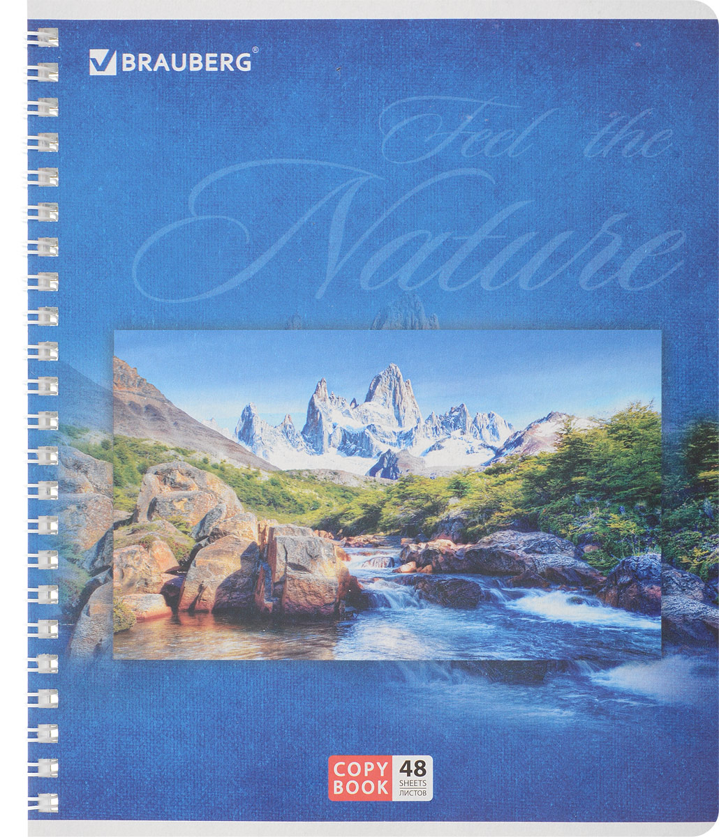 Brauberg Тетрадь Natural Harmony 48 листов в клетку цвет синий401874 Brauberg Тетрадь Natural Harmony 48 листов в клетку цвет синий401874Тетрадь Brauberg Natural Harmony подойдет как школьнику, так и студенту. Обложка тетради с закругленными углами выполнена из плотного картона, что позволит сохранить ее в аккуратном состоянии на протяжении всего времени использования.Внутренний блок тетради, соединенный металлическим гребнем, состоит из 48 листов белой бумаги. Стандартная линовка в клетку голубого цвета без полей.