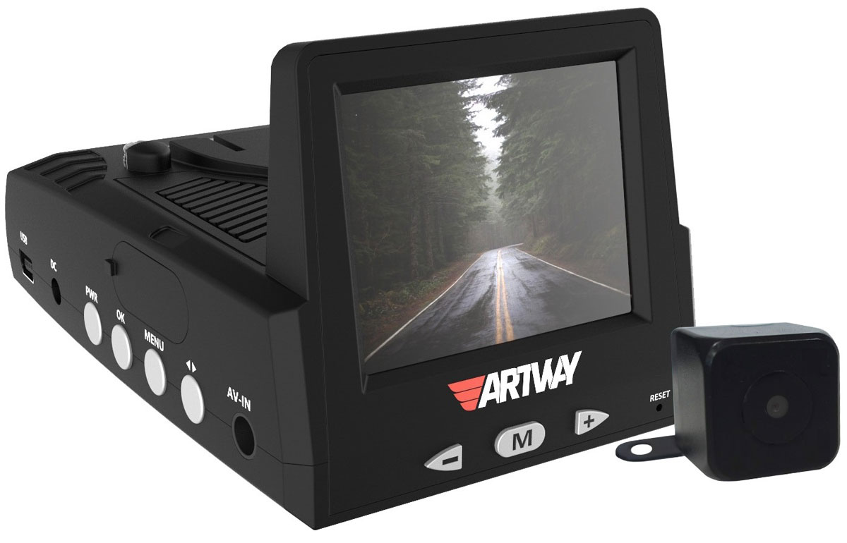 Artway MD-103, Black видеорегистратор4620019036706 Artway MD-103, Black видеорегистратор4620019036706COMBO Artway MD-103 5 в 1 - самое компактное и элегантное Комбо-устройство в России! Не имеет аналогов среди других комбинированных устройств! Благодаря своим компактным размерам комбо-видеорегистратор ArtWay будет гармонично смотреться в салоне любого автомобиля, при этом не препятствуя обзору водителя. Combo-устройство ArtWay выполняет сразу несколько функций: видеорегистратора, радар детектора и GPS-информатора. Combo-видеорегистратор ArtWay прекрасно впишется в интерьер любого автомобиля за счет элегантного дизайна и специального матового защитного покрытия. GPS — информатор, GPS-информатор является расширенной функцией GPS -модуля и отличается от обычного GPS-tracker дополнительным функционалом: он не только накладывает GPS — координаты и скорость на видеозапись, но и оповещает водителя о приближении к радарным комплексам, в том числе к малошумным радарам и системам контроля средней скорости, таким как АВТОДОРИЯ с информированием о расстоянии до них. Полезной функцией GPS-информатора в ARTWAY MD-103 является то, что он не только определяет приближение к системе АВТОДОРИЯ, но и вычисляет, контролирует среднюю скорость движения автомобиля на участке контроля скорости, предупреждая о ее превышении.Широкий угол обзора 140 градусов, Камера видеорегистратора с широким углом обзора 140? захватывает соседние и встречные полосы движения, номера движущихся вокруг вас автомобилей, а также сигналы светофора. Такой круг обзора позволит разрешить сложные спорные ситуации и предоставит видео отличного качества с места событий. OCL, На каком расстоянии вы хотели бы получать предупреждение от радар-детектора о приближении к точке контроля скорости? Встроенная функция OCL позволит водителю выбрать оптимальное значение в диапазоне: 400 / 600 / 800 / 1000 / 1500 мOSL, Функция OSL позволяет установить допустимое значение превышения максимальной разрешенной скорости на участке со стационарной системой контроля скоростного режима. До достижения допустимого значения превышения максимальной разрешенной скорости радар-детектор будет производить только визуальные оповещения о приближении к точке контроля скорости . В случае превышения допустимого порога скорости, включится голосовое оповещение, предупреждающее о превышении скорости. Настраиваемый диапазон: 0 ? 20 км/ч (шаг 5/10 км/ч).Интеллектуальный фильтр ложных срабатываний, В больших городах существует много устройств, излучающих сигналы в диапазонах работы радаров (например, сигналы автоматических дверей). Для более комфортного вождения вы можете выбрать специальные режимы работы: Трасса или Город1 /Город2/Город3, созданные для фильтрации ложных срабатываний.Возможность установки пользовательских гео-точек оповещения, вы можете внести свою точку в базу данных ARTWAY. Когда в следующий раз вы будете проезжать в районе этой точки устройство оповестит вас о приближении к ней.УСТАНОВКА ТОЧЕК ТИШИНЫ (ТОЧЕК ЛОЖНОГО СРАБАТЫВАНИЯ), Данная функция позволяет добавлять в память координаты точек, в которых происходит ложное срабатывание радар-детектора. Водитель, находясь в радиусе 500 м от занесенных точек, будет получать только предупреждение на экран устройства без звукового сопровождения.СТРЕЛКА, Основное отличие Стрелки, работающей в К-диапазоне, от прочих радарных комплексов заключается в принципе подачи очень короткого импульса при низкой мощности, который воспринимается приемниками электромагнитных сигналов за простую помеху. Высокочувствительные радар-детекторы ARTWAY имеют встроенный дополнительный модуль,который позволяет уверенно обнаруживать комплекс СТРЕЛКА. Теперь штрафов в Вашей жизни будет меньше, а удовольствия от езды за рулем больше!Износостойкое покрытие SHOCKPROOF, Отличительной конструктивной особенностью ARTWAY MD-103 является износостойкое покрытие SHOCKPROOF: оно не только приятное наощупь, но и обладает рядом полезных качеств: гасит удары, скрывает мелкие царапины и не выскользнет из рук при установке устройства. Модель с этим покрытием долго будет выглядят элегантно и благородно.Голосовое оповещение, Функция голосового оповещения доступно и понятно оповещает водителя о приближении к системам контроля скорости, и прочим точкам, заложенным в базу данных gps-информатора. Данная система позволяет водителю не отвлекаться от дорожного движения и своевременно получать важную информацию о дорожной ситуации, тем самым повышая безопасность на дороге.Широкий географический охват, База камер этой модели ARTWAY включает Россию, Казахстан, Белоруссию, Финляндию, Эстонию, Латвию и Литву.Циклическая запись, Видеорегистратор записывает короткие видеоролики, длительностью 1, 2, 3 или 5 минут на карту памяти. В зависимости от объема, карты памяти будет заполнена через 5 -10 часов. Чтобы не стирать старые файлы вручную, процессор видеорегистратора сам будет стирать самые старые по дате и времени файлы, заменяя их новыми. Выбрать длительность видеоролика — 1, 2, 3 или 5 минут — можно самостоятельно, зайдя в настройки меню.Штамп даты и времени в кадре, Наличие этой функции позволяет установить дату и время в файле видеозаписи. Наличие этой информации будет являться дополнительным доводом для принятия видеозаписи в суде в качестве доказательства своей правоты.Выносная водонепроницаемая камера, Водонепроницаемая камера не боится дождя, снега и слякоти, поэтому может быть установлена с внешней стороны автомобиля, например, под номерным знаком: камера не испортится и не сломается. Умный процессор видеорегистратора запишет видеофайлы с передней и с выносной водонепроницаемой камеры заднего вида в разные папки для удобства дальнейшего просмотра. У камеры заднего вида COMBO ARTWAY MD-103 LED-подсветка: четыре/два встроенных светодиода. Их включение происходит автоматически при включении заднего хода, обеспечивая четкое и ясное изображение на дисплее даже в ночное и вечернее время. Система помощи при парковке, Модель MD-103 оснащена вспомогательной системой для безопасной парковки автомобиля при движении задним ходом. Система включается автоматически: при включении заднего хода, изображение на мониторе отображается зеркально, что соответствует ориентации изображения в самом зеркале. Система позволяет определить допустимое расстояния до препятствия с помощью позиционных линий, накладываемых на изображение с видеокамеры, что существенно облегчает парковку автомобиляПотребительские характеристикиВидеорегистратор + радар-детектор + GPS-информатор+ выносная камера+система помощи при парковкеВидеорегистратор с высоким качеством записи FullHDРадар-детекторGPS-информаторВторая камера (выносная)Система помощи при парковкеТехнические характеристикиФУНКЦИИ и ДИАПАЗОНЫ ЧАСТОТ: радары Сокол, Барьер: Х — ДИАПАЗОН: рабочая частота 10425-10625 МГцрадары Радис, Визир, Арена, Места, Мультарадар, Кордон, Крис-П: К — ДИАПАЗОН: рабочая частота 24050-24250 МГцКа — ДИАПАЗОН: рабочая частота 33400-36000 МГцрадары Poliscan, TruCam, UltraLite, Лисд-2, Амата — Лазер 800-1000нмУгол обзора лазерного детектора 360 гр.поддержка режимов Ultra-K / Ultra-X / POP /Обнаружение комлекса СТРЕЛКАПриемник сигнала (радиоканал) супергетеродинDSP — Digital Signal Processing (цифровая обработка сигналов)встроенный GPS модульЧастота GPS модуля 1575.42 ГГц ± 1.023 МГцОбнаружение комплексов контроля средней скорости (Автодория)Оповещение о точках POIМодуль ГЛОССНАСВСТРОЕННЫЙ ДИНАМИК Регулировка громкостиголосовое оповещение голосовое и тоновоеРегулировка громкостиБеззвучный режимфильтр ложных оповещенийНАСТРОЙКИ: Город1 / Город2 / Город3 / Трассаотключение отдельных диапазоноввозможность отключения звуковых оповещенийвозможность отключения голосовых оповещенийОбновляемое ПОХарактеристики видеорегистратора Количество камер 1Основная камера встроенная, 1 шт.Циклический режим, 1,3,5, 10 минМатериал линз объектива стеклоМАТРИЦА: Разрешение матрицы (Мпикс.) — видео: 2Тип матрицы CCD/CMOS (1/3)Максимальное разрешение видеосъемки: 1920х1080Количество кадров в сек: 30угол обзора объектива, гр: 140Возможность съемки фото / Разрешение фото, Мпикс: 14Ночной режим HDRТип записи Циклический с возможностью настройки временных отрезковФорматы записи видео AVIВидеокодек H.264ДИСПЛЕЙ Тип дисплея TFT LCDДиагональ экрана 2переход в спящий режим (Screen saver)ПОДДЕРЖКА КАРТ ПАМЯТИ Максимальный поддерживаемый объем карт 32Gb, Поддержка карт памяти: Micro SD cardРекомендуемый класс карты памяти: 6ДОПОЛНИТЕЛЬНЫЕ ОПЦИИ/МОДУЛИ возможность установки / удаления пользовательских геоточек 100возможность установки / удаления пользовательских геоточек тишины 100Электронный компас встроенныйЧасыCистема SLCЗащита от обнаружения VG-2VCOG-сенсор (датчик удара)память настроек