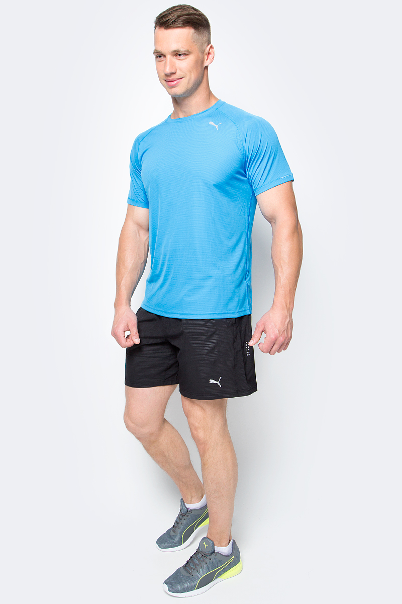 Шорты для бега мужские Puma Pace 7graphic Short, цвет: черный. 51495901. Размер L (48/50)51495901 Шорты для бега мужские Puma Pace 7graphic Short, цвет: черный. 51495901. Размер L (48/50)51495901Шорты Pace 7graphic Short изготовлены с использованием высокофункциональной технологии dryCELL, которая отводит влагу, поддерживает тело сухим и гарантирует комфорт во время активных тренировок и занятий спортом. Также ткань изделия обработана уникальной органической пропиткой Cleansport NXT, гарантирующей только приятные запахи. Легкий и эластичный материал изделия прекрасно держит форму и обеспечивает свободу движений. Вставки из сетчатого материала сзади препятствуют перегреву. Вшитые трусы создают дополнительное удобство. Логотип и другие декоративные элементы из светоотражающего материала позаботятся о вашей безопасности в темное время суток. Два кармана спереди и карман на молнии сзади с водонепроницаемой подкладкой обеспечат сохранность ваших вещей. Пояс из эластичного материала с кулиской снабжен затягивающимся шнуром для лучшей посадки по фигуре. Шорты декорированы графическим рисунком, нанесенным тиснением, актуальной в этом сезоне тематики.