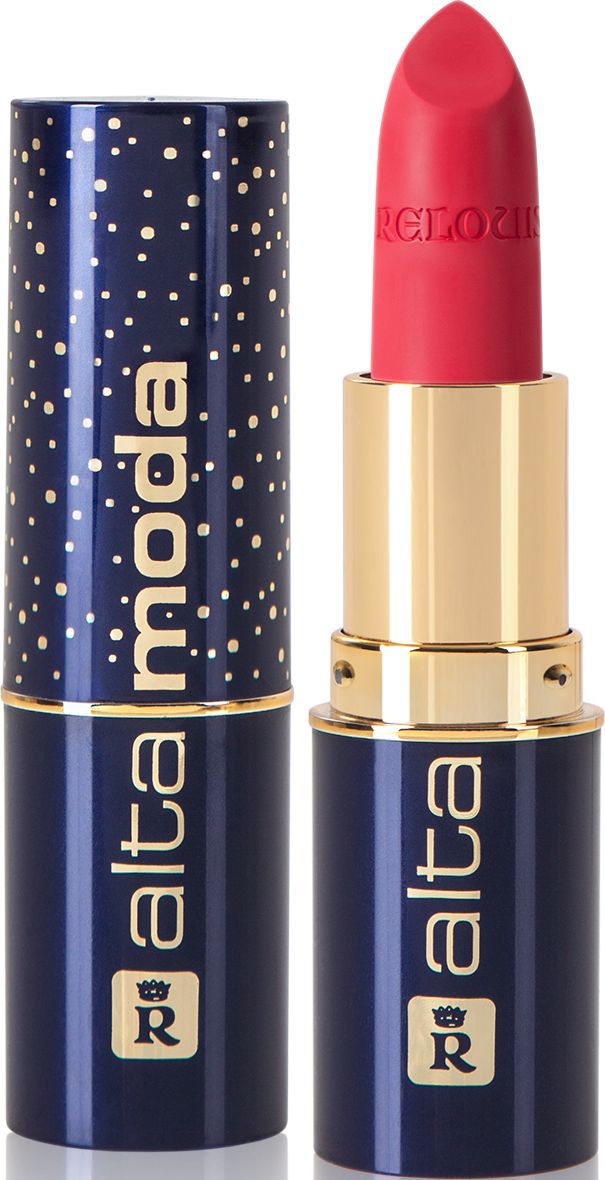 Relouis Помада губная матовая Alta Moda, тон №11 Coral Velvet, 8 г4810438014373 Relouis Помада губная матовая Alta Moda, тон №11 Coral Velvet, 8 г4810438014373Новая матовая помада Альта Мода-это гармоничное сочетание идеального матового покрытия и насыщенного стойкого цвета. Она имеет плотную текстуру, при этом легко наносится, придавая губам мягкость и бархатистость. Гамма из 20 вельветовых тонов дарит губам ровный глубокий цвет, раскрываясь на них изысканными оттенками. Словно вторая кожа матовая помада ложится на губы, подчеркивая их естественную поверхность. Именно поэтому перед ее нанесением важно провести пилинг, а также увлажнить губы, ведь она не прощает мелких недочетов, шелушения или трещинок. Матовая помада Alta Moda-создана для губ, готовых к смелым модным экспериментам.