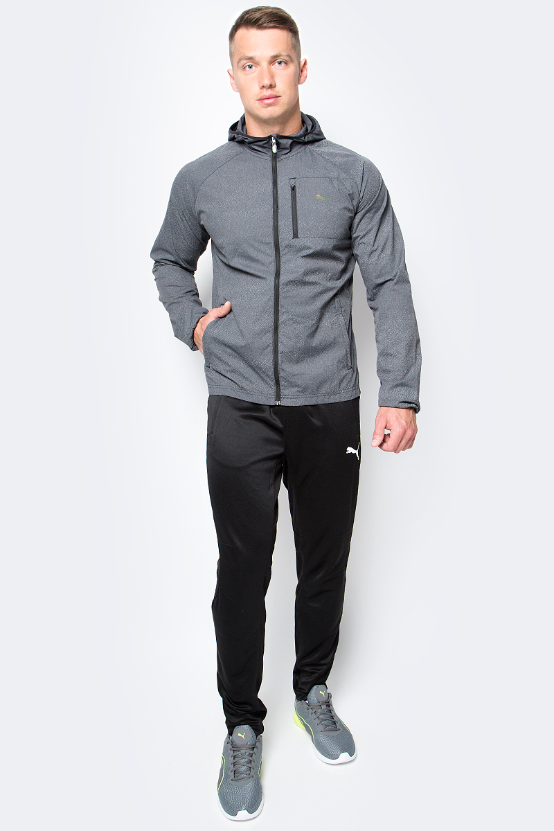 Ветровка для бега мужская Puma NightCat Jacket, цвет: серый. 51496201. Размер XXL (52/54)51496201 Ветровка для бега мужская Puma NightCat Jacket, цвет: серый. 51496201. Размер XXL (52/54)51496201Ветровка мужская NightCat Jacket изготовлена с использованием высокофункциональной технологии windCELL, обеспечивающей надежную защиту от ветра и поддерживающей естественную терморегуляцию даже во время интенсивных нагрузок. Вентиляционные прорези на спине препятствуют перегреву. Два кармана с боков и карман на молнии на груди станут надежным местом хранения ваших вещей. Ветровка декорирована спереди и сзади логотипом и другими элементами из переливающегося светоотражающего материала, включая язычки застежек-молний, благодаря чему вас хорошо видно с любого ракурса в темное время суток. Кроме того, на переднюю часть, на рукава и на верхнюю часть спины нанесен рисунок, который благодаря использованию новейших материалов не виден днем, но начинает светиться только в темноте. Отверстия для больших пальцев в удлиненных манжетах, надежно защищающих от холода кисти рук, обработаны мягким материалом.