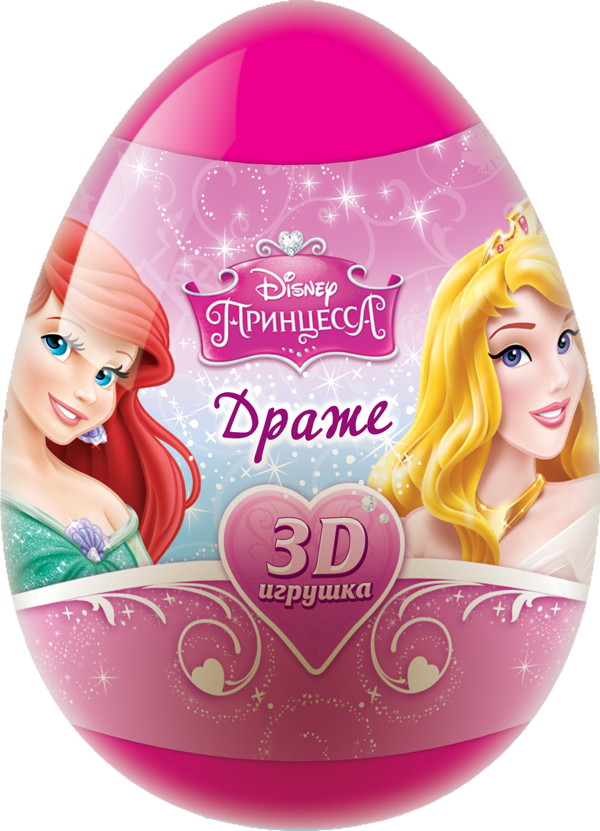 Disney Принцесса фруктовое драже с игрушкой, 20 гУТ18732 Disney Принцесса фруктовое драже с игрушкой, 20 гУТ18732Пластиковое яйцо, 3D-игрушка в отдельном пакете с лифлетом, 2 коллекции игрушек по 6 штук в коллекции, 20 г драже в пакетике.
