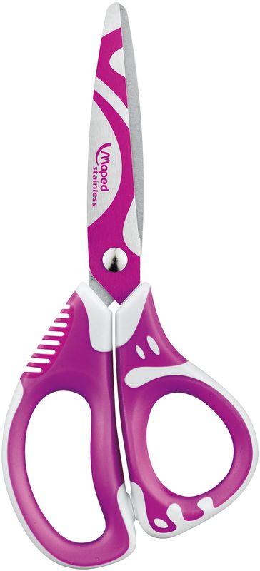 Maped Ножницы Zenoa Fit цвет лиловый 13 см670110 Maped Ножницы Zenoa Fit цвет лиловый 13 см670110Ножницы Maped Zenoa Fit с рисунком на лезвиях из нержавеющей стали имеют обрезиненные ручки с системой антишок.Ножницы имеют ассиметричную форму.