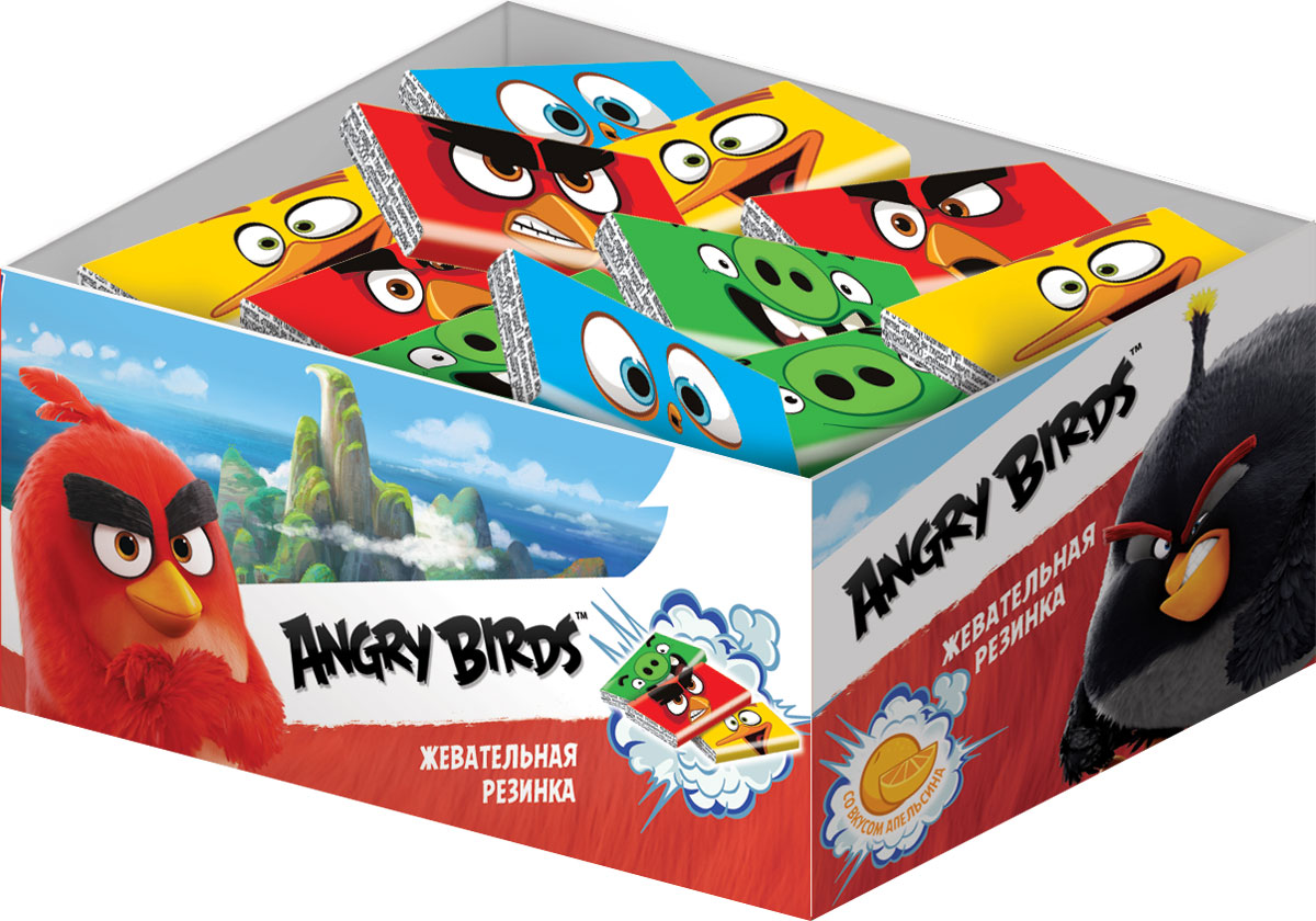 Angry Birds Movie жевательная резинка с тату, 100 шт по 2,5 гУТ18590 Angry Birds Movie жевательная резинка с тату, 100 шт по 2,5 гУТ18590Жевательная резинка в бумажной обертке с татушкой внутри.