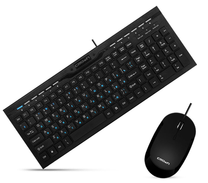 Crown Micro CMMK-855, Black клавиатура + мышь