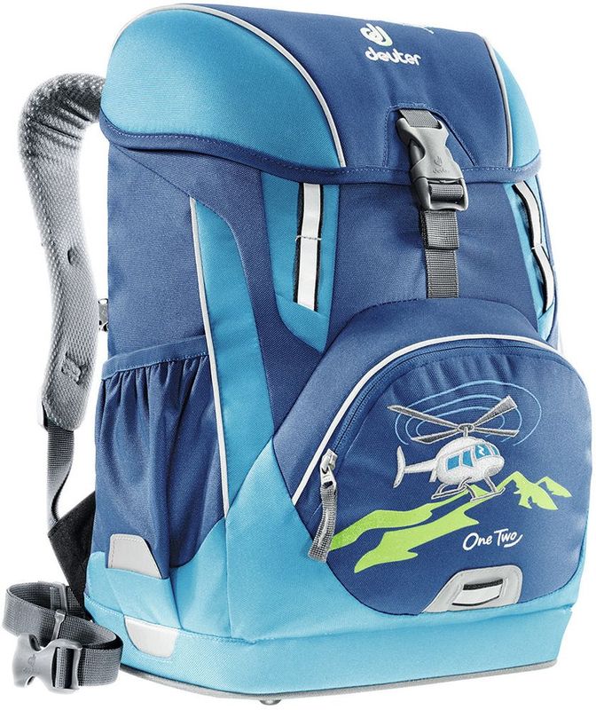 Deuter Ранец школьный OneTwo Вертолет3830116-3036 Deuter Ранец школьный OneTwo Вертолет3830116-3036Эргономичная спинка рюкзака хорошо прилегает и равномерно распределяет вес, позволяя избежать чрезмерной нагрузки на спину.Регулируемый по высоте нагрудный ремень держит лямки на месте, гарантируя оптимальную свободу движений.Лямки специально адаптированы к потребностям детей: длина, ширина и эргономичная S-форма не только идеально прилегают, но и очень комфортны – не давят и не трут . Они следуют за каждым движением, обеспечивая равномерное распределение нагрузки.Надежный и прочный каркас даже при максимальной загрузке рюкзака.Съемный регулируемый набедренный пояс.Плотное днище и усиленная боковая конструкция позволяют школьным рюкзакам Deuter стоять вертикально.Основное отделение со встроенным карманом для папки;Светоотражающие элементы по кругу;Отделение для школьного расписания и линейки;Удобная для детей конструкция верхнего клапана;Фронтальный карман для ключей и различной мелочи;Эластичные боковые карманы с усиленными краями.