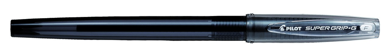 Pilot Ручка шариковая Super Grip G черная BPS-GG-F-BBPS-GG-F-B Pilot Ручка шариковая Super Grip G черная BPS-GG-F-BBPS-GG-F-BРучка шарикова Super Grip G- новая неавтоматическая многоразовая шариковая ручка с новыми ультрамягкими чернилами. Цвет тонировки корпуса соответствует цвету чернил. Вентилируемый колпачок. Новая форма резинового упора для пальцев предотвращает усталость и скольжение пальцев при письме. Упор для пальцев более длинный, чем у большинства ручек для того, чтобы каждый потребитель смог найти для себя удобное положение пальцев. Ручка подходит для нанесения логотипов.Диаметр шарика F (fine) – 0,7 мм.Толщина линии письма 0,22 ммСменный стержень RFJ-GP-F.