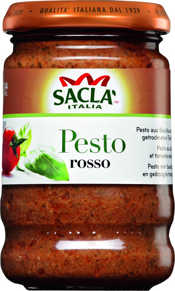 Sacla Pesto Rosso с базиликом и томатами для макарон, 190 г sacla pesto genovese tofu bio с тофу песто соус по генуэзски био 190 г