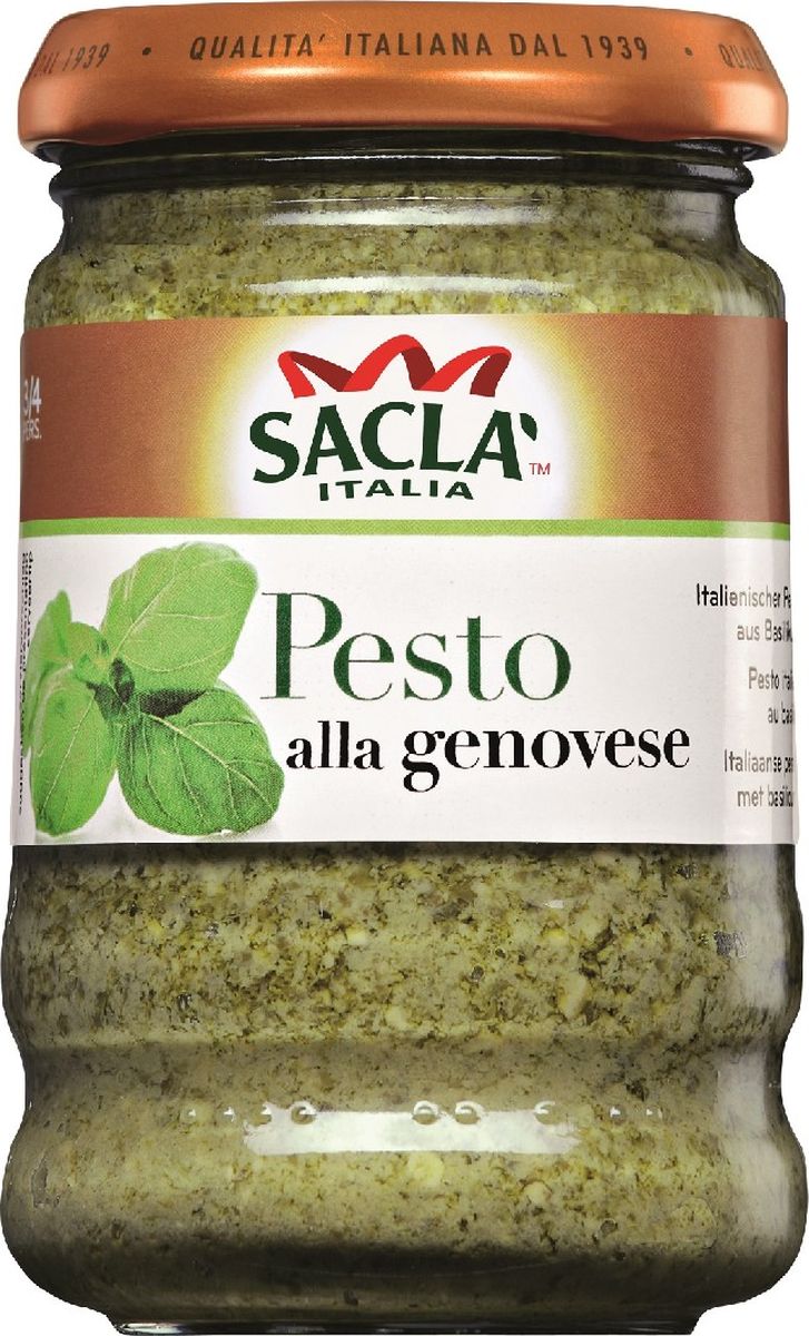 Sacla alla genovese с базиликом классический для макарон, 190 г sacla pesto genovese tofu bio с тофу песто соус по генуэзски био 190 г