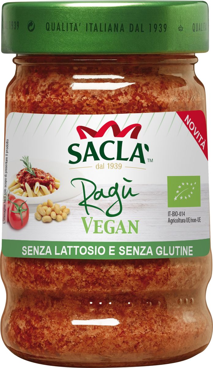 Sacla Ragu Vegan овощное вегаское Рагу, 190 г sacla pesto genovese tofu bio с тофу песто соус по генуэзски био 190 г