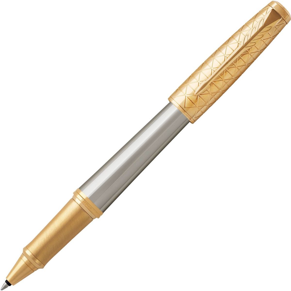 Parker Ручка-роллер URBAN Premium Aureate GT чернаяPARKER-1931574 Parker Ручка-роллер URBAN Premium Aureate GT чернаяPARKER-1931574Ручка-роллер Parker URBAN Premium Aureate GT выполнена в корпусе из алюминия серебристого цвета, колпачок и зона захвата - латунь с позолотой и выгравированными оригинальными графическими узорами.Ручка-роллер Parker URBAN Premium Aureate GT аккуратно упакована в футляр.Марка Parker гарантирует полную уверенность в превосходном качестве товара. Ручка-роллер Parker URBAN Premium Aureate GT будет не только долго служить, но и неизменно радовать удобством и легкостью письма, надежностью в эксплуатации и прекрасным эстетическим исполнением.