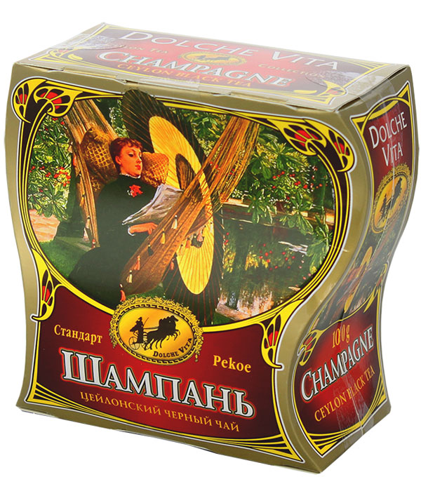 Dolche Vita Шампань чай черный листовой, 100 г225344 Dolche Vita Шампань чай черный листовой, 100 г225344Чай черный цейлонский, крупнолистовой, стандарт Шампань Рекое.