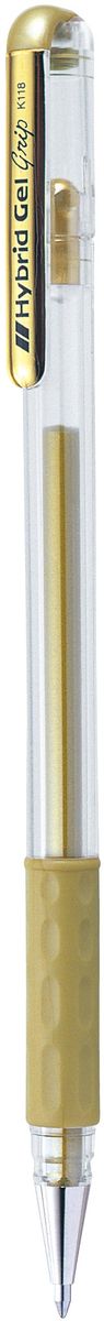 Pentel Ручка гелевая Hybrid Gel GripK118-X Pentel Ручка гелевая Hybrid Gel GripK118-XЯркие гелевые чернила Pentel Hybrid Gel Grip устойчивые к воде и свету. Пишут не только на белой, но и на темной и цветной бумаге. Используются для декоративного оформления. Чернила плотные, с высокой укрывистостью, равномерно ложатся на бумагу, без пробелов. Диаметр пишущего узла 0,8 мм. Толщина линии 0,4 мм. У ручки металлический пишущий узел, комфортная мягкая зона захвата.