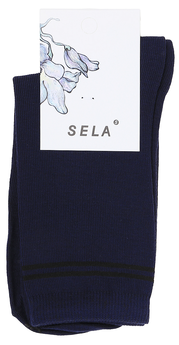 Носки женские Sela, цвет: темно-синий. SOb-154/064-7462. Размер 19/21SOb-154/064-7462 Носки женские Sela, цвет: темно-синий. SOb-154/064-7462. Размер 19/21SOb-154/064-7462Удобные женские носки Sela изготовлены из высококачественного приятного на ощупь материала и оформлены контрастными полосками. Благодаря содержанию мягкого хлопка в составе, кожа сможет дышать, а эластан позволяет носкам легко тянуться, что делает их комфортными в носке. Мягкая эластичная резинка плотно облегает ногу, не сдавливая ее, и обеспечивает комфорт и удобство. Уважаемые клиенты! Размер, доступный для заказа, является длиной стопы.