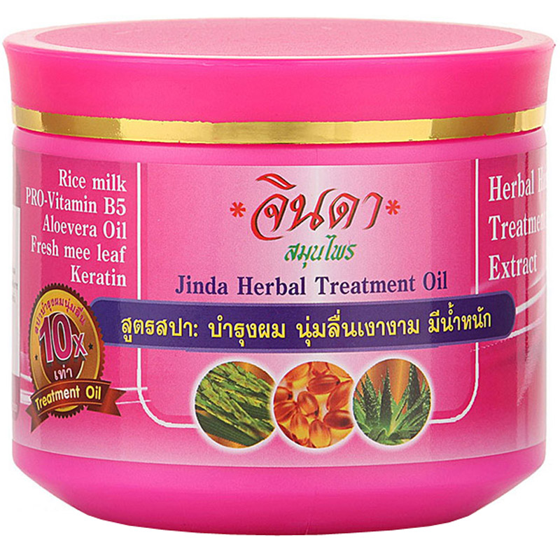 Jinda Herbal Treatment Rice and milk - Маска для тонких волос с Кератином, рисовым молоком, витамином В5 и экстрактом алое Вера, 400 мл
