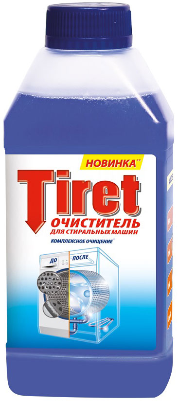 Очиститель для стиральных машин Tiret, 250 мл1532 Очиститель для стиральных машин Tiret, 250 мл1532Средство чистящее: очиститель для стиральных машин Tiret. Комплексно очищает вашу стиральную машину благодаря 5 мощным функциям: 1) Устраняет известковый налет и накипь.2) Удаляет мыльный налет.3) Обеспечивает гигиеническую чистоту.4) Устраняет неприятный запах.5) Защищает стиральную машину.Для наилучших результатов следуйте инструкции: 1. Убедитесь, что внутри стиральной машины нет белья.2. Открутите крышку.3. Добавьте небольшое уоличество средства на губку и протрите отсеки для моющего средства и ополаскивателя.4. Залейте остаток жидкости в отсек для моющего средства.5. Запустите температурный режим 60 °С.Для наилучшего результата рекомендуется запускать 2 пустых цикла в год при температурном режиме 60 °С, используя каждый раз 1 бутылочку. Меры предосторожности: храните в недоступном для детей месте, вдали от продуктов питания и напитков. Избегайте попадания в глаза и на кожу. В случае попадания в глаза незамедлительно промойте их большим уоличеством воды и обратитесь к врачу. Вымойте руки после использования. При чувствительной коже используйте защитные перчатки. Не глотать. При случайном проглатывании запейте большим количеством воды и незамедлительно обратитесь к врачу, показав упаковку. Состав: 15% или более, но менее 30% лимонная кислота, менее 5% неионогенные ПАВ, ароматизатор. Срок годности: 2 года с даты производства, указанной на упаковке. Безопасно для септиков.