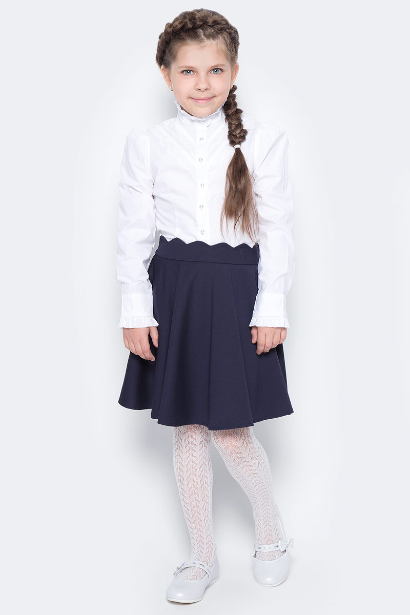 Блузка для девочки Overmoon by Acoola Debi, цвет: белый. 21200260004_200. Размер 14621200260004_200 Блузка для девочки Overmoon by Acoola Debi, цвет: белый. 21200260004_200. Размер 14621200260004_200Блузка для девочки Luhta Debi выполнена из высококачественного материала и украшена кружевом. Модель приталенного силуэта с воротником-стойкой и длинными рукавами застегивается на пуговицы.