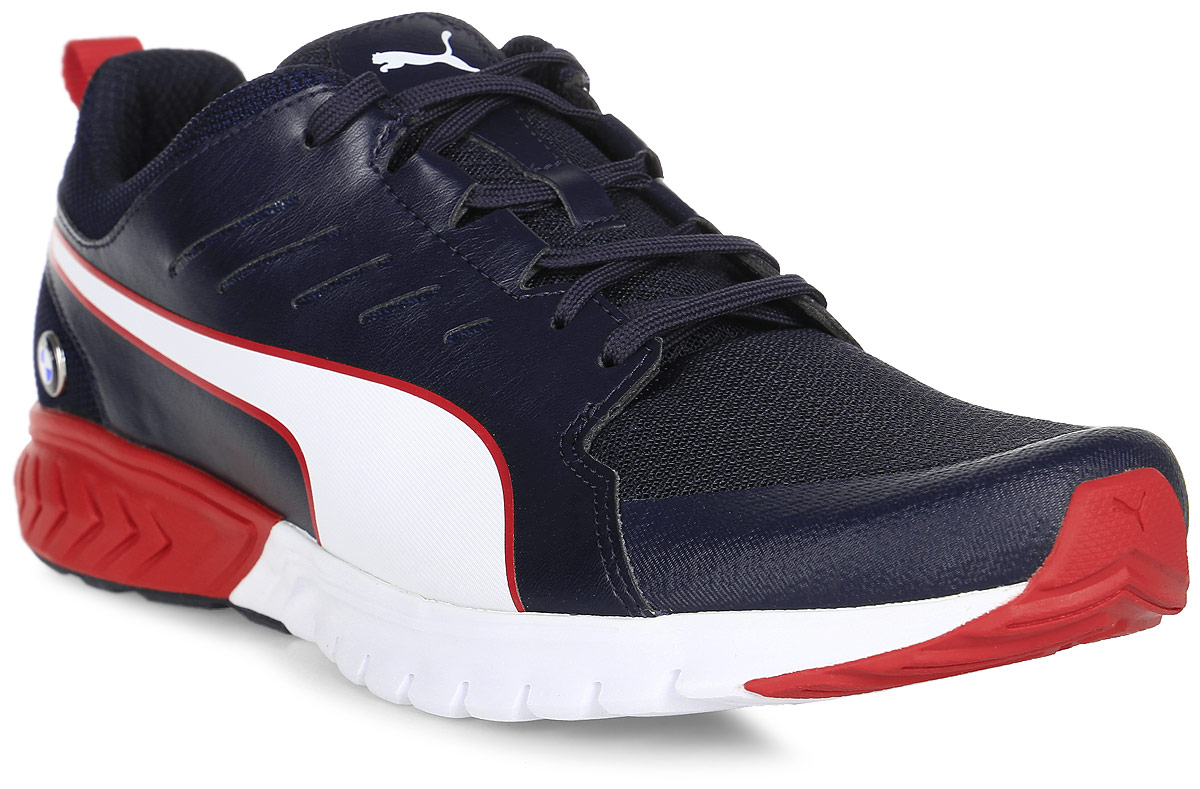 Кроссовки мужские Puma BMW MS Pitlane Ignite Dual, цвет: темно-синий. 30588901. Размер 10,5 (44)30588901 Кроссовки мужские Puma BMW MS Pitlane Ignite Dual, цвет: темно-синий. 30588901. Размер 10,5 (44)30588901Пора сделать остановку, пульс на пределе! Кроссовки BMW MS Pitlane Ignite Dual готовы выполнить свою миссию. Вспененный полиуретан Ignite в стельке амортизирует и поддерживает ногу. Устойчивая к машинному маслу подошва рассчитана на долгий срок службы. Система шнуровки обеспечивает комфортное прилегание. Завершающие штрихи дизайна кроссовок - надпись и логотип BMW Motorsport.