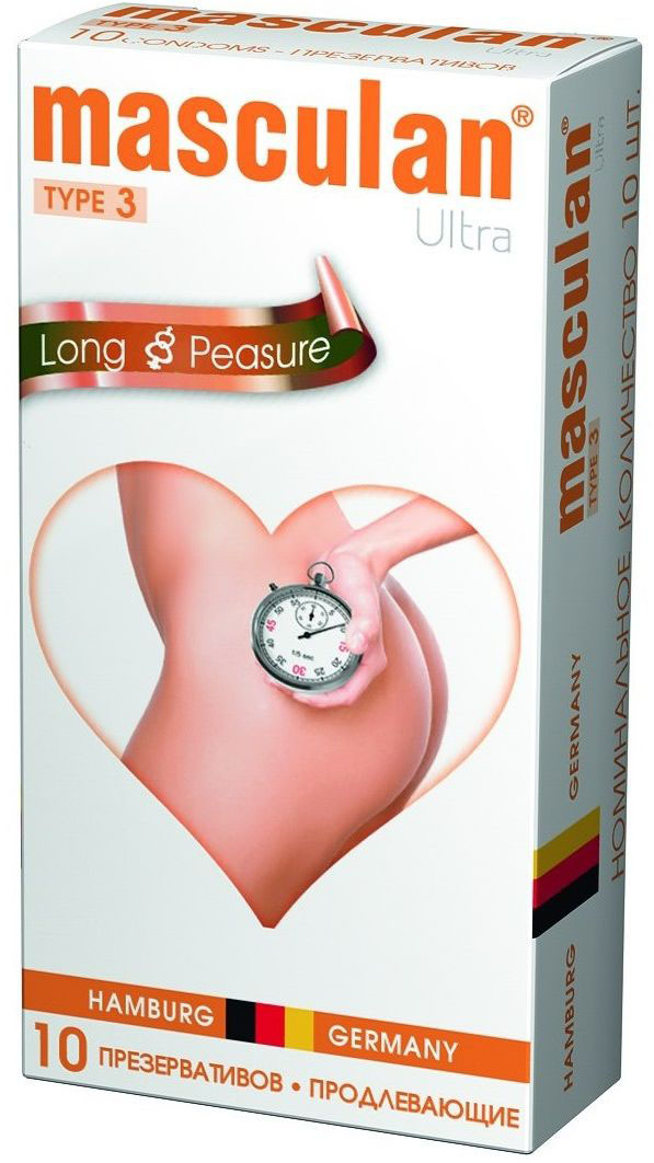 Masculan Презервативы 3 Ultra №10, с анестетиком для продления ощущений, с колечками и пупырышками