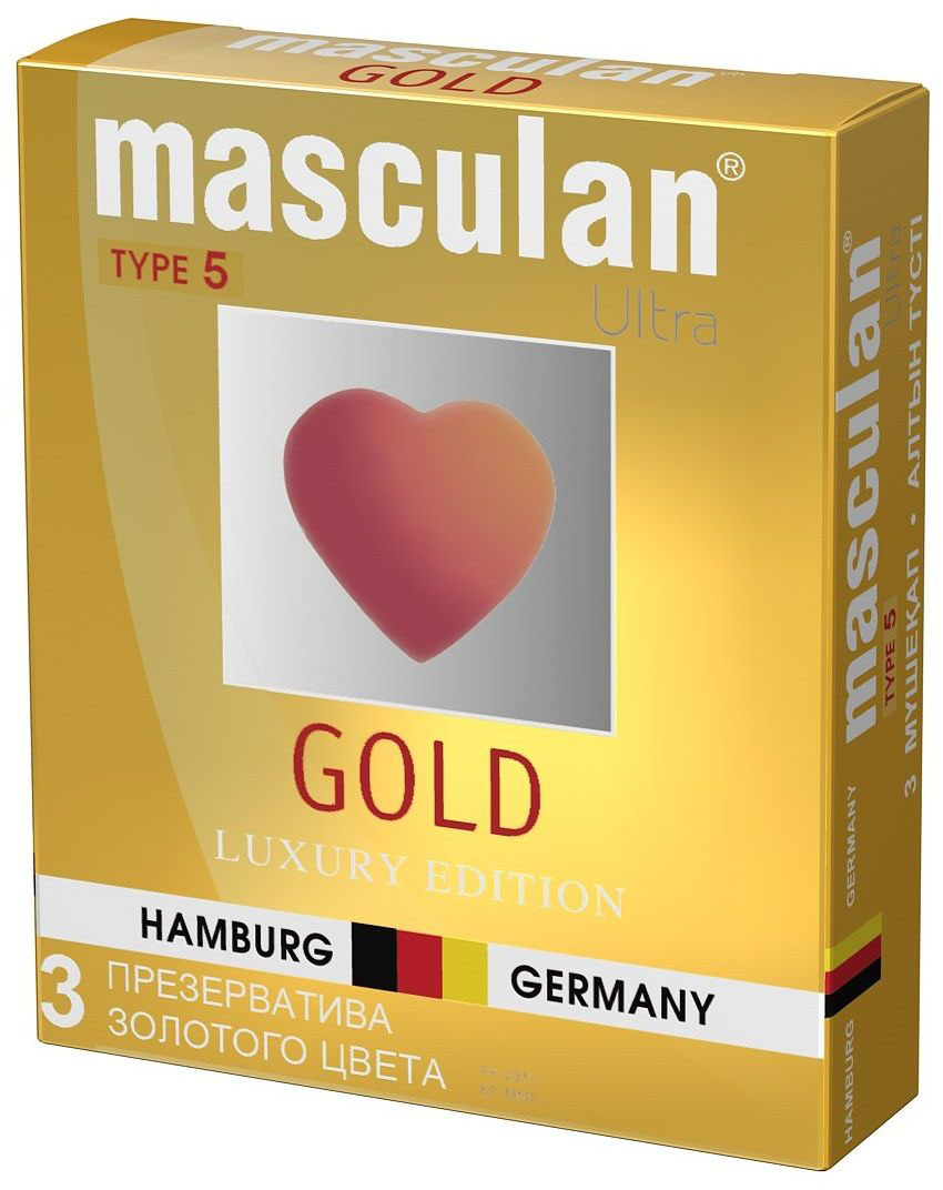 Masculan Презервативы 5 Ultra №3, утонченный латекс, цвет: золотой Masculan Презервативы 5 Ultra №3, утонченный латекс, цвет: золотой