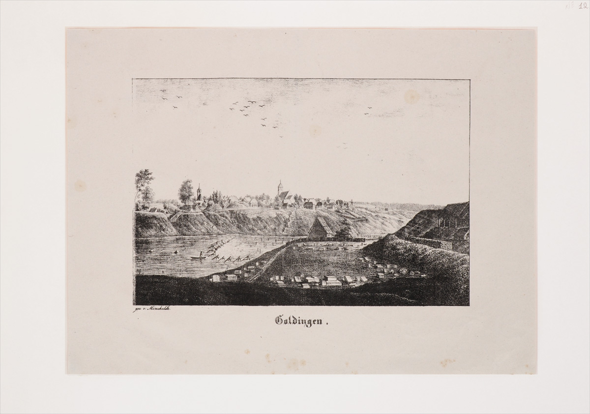 Goldingen. Литография. Германия, начало XIX века