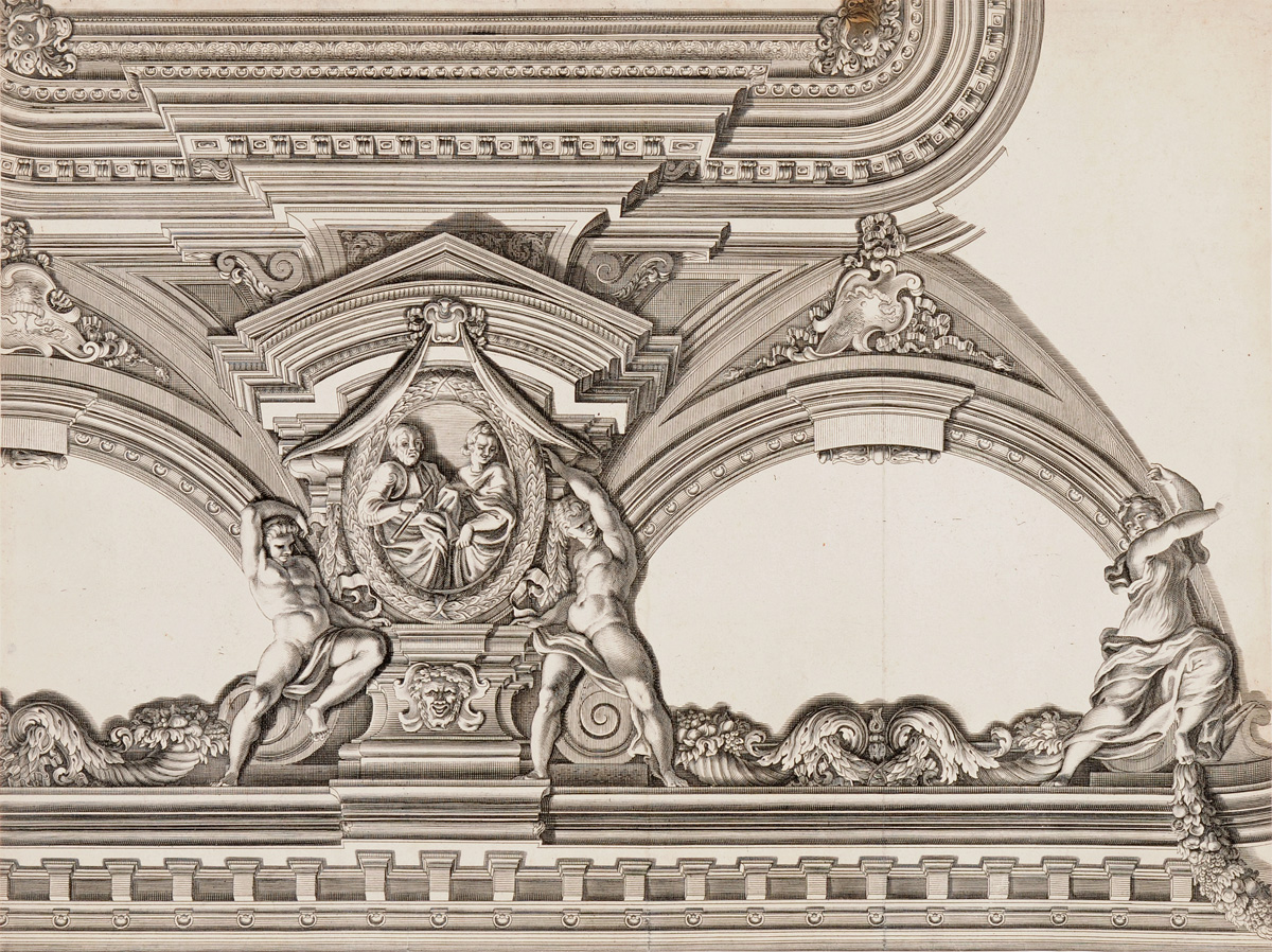 Интерьер Дворца. Гравюра. Франция, середина XVIII века