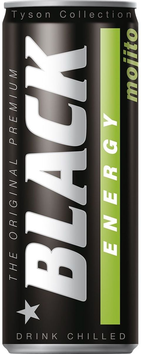 Black Energy Mojito энергетический напиток, 0,25 лTNFPMOJ924 Black Energy Mojito энергетический напиток, 0,25 лTNFPMOJ924Black Energy Mojito - безалкогольный газированный тонизирующий энергетический напиток. Богат кофеином и таурином, со вкусом сочного лайма и свежей мяты. Энергия настоящего мохито для жарких дней, когда температура просто зашкаливает!