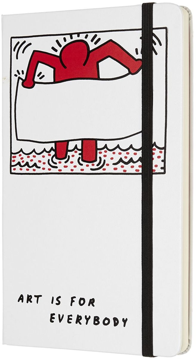 Moleskine Записная книжка Keith Haring Large 120 листов без разметки цвет белый430916 Moleskine Записная книжка Keith Haring Large 120 листов без разметки цвет белый430916Keith Haring - новая ограниченная серия записных книжек Moleskine. Посвящена легендарному американскому художнику 80-х годов 20 века. Блокноты украшены репродукциями его работ.Неповторимые черты записной книжки Moleskine Keith Haring: прошитый нитками переплет; cкругленные углы;не желтеющие со временем страницы; быстро впитывающая чернила бумага; вместительный внутренний кармашек; закладка-ляссе;резинка-фиксатор.