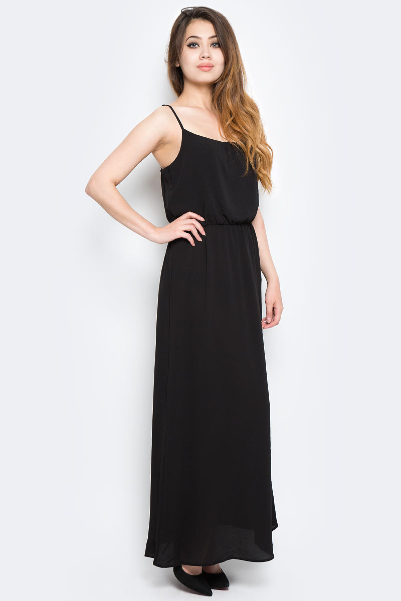 Платье Only, цвет: черный. 15137616_Black. Размер 36 (42)15137616_Black Платье Only, цвет: черный. 15137616_Black. Размер 36 (42)15137616_BlackСтильное платье Only выполнено из полиэстера с добавлением эластана. Модель длины макси имеет бретельки и круглое декольте. Талия дополнена резинкой.
