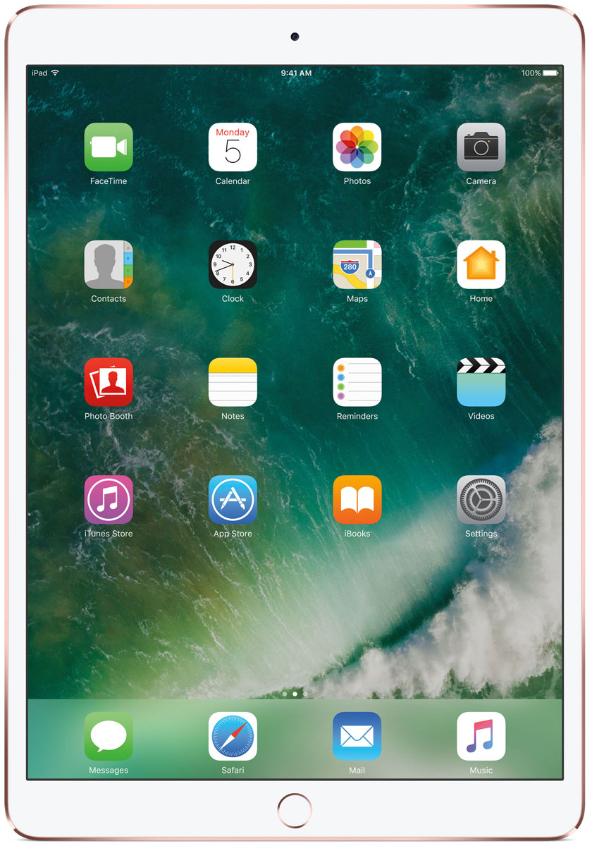 Apple iPad Pro 10.5 Wi-Fi 64GB, Rose GoldMQDY2RU/A Apple iPad Pro 10.5 Wi-Fi 64GB, Rose GoldMQDY2RU/AКакая бы задача перед вами ни стояла, iPad Pro готов за неё взяться. Он мощнее многих ноутбуков и при этом гораздо удобнее. Дисплей Retina получил впечатляющие возможности и стал потрясающе быстро отзываться на касания.А ещё на устройстве установлена iOS - самая передовая мобильная операционная система в мире. У iPad Pro есть всё, что вам нужно от современного компьютера. И даже больше.Multi-Touch на iPad всегда производил большое впечатление. А новый дисплей Retina поднимает планку ещё выше. Он не только ярче и отражает меньше бликов. Благодаря новой технологии ProMotion существенно выросла и скорость его отклика. Поэтому неважно, что вы делаете - пролистываете страницу в Safari или играете в ресурсоёмкую 3D-игру, - iPad Pro мгновенно отзывается на каждое касание.Дисплей Retina на новом iPad Pro работает на базе технологии ProMotion, которая поддерживает частоту обновления в 120 Гц. И это невероятно красиво. Фильмы и видео смотрятся просто потрясающе, графика в играх буквально летает - без артефактов и сбоев. А при касании дисплея пальцами или Apple Pencil устройство реагирует молниеносно.Процессор A10X Fusion с 64-битной архитектурой и шестью ядрами обеспечивает вас потрясающей мощью. Вы сможете на ходу обрабатывать видеоролики с разрешением 4K. Делать рендеринг сложных 3D-моделей. Открывать большие документы и добавлять свои зарисовки. Всё очень быстро и легко. При этом iPad Pro по-прежнему будет работать без подзарядки целый день.iOS раскрывает способности iPad, делая его ещё более удобным и полезным устройством. Новые функции системы помогают по-другому взглянуть на решение привычных задач. Многое можно настроить на свой вкус. Так что теперь у вас есть все возможности для покорения новых высот.Невероятная производительность, передовой дисплей, две камеры, сверхскоростная беспроводная связь и аккумулятор на целый день работы - всё это умещается в тонком и изящном корпусе iPad Pro. Поэтому вы можете брать его с собой повсюду и решать с ним любые задачи.На iPad Pro установлены такие же великолепные камеры, как на iPhone 7. Улучшенная оптическая стабилизация и диафрагма 1.8 позволяют снимать качественные фото и видео даже в условиях низкой освещённости. А благодаря расширенному цветовому диапазону ваши селфи выглядят как профессиональные фото.В датчике Touch ID используется новейший сенсор идентификации по отпечатку пальца, который позволяет мгновенно разблокировать iPad и защищает приложения с важными для вас данными. Он же используется при оплате покупок с помощью Apple Pay в приложениях и на cайтах.Начните письмо на iPhone и допишите его на iPad Pro. Скопируйте фото, видео или текст с iPhone и вставьте на iPad. Можно даже использовать функцию AirDrop для беспроводной передачи файлов между устройствами. Кстати, iPhone и iPad Pro совместимы не только друг с другом, но также с Mac и Apple Watch.Планшет сертифицирован EAC и имеет русифицированный интерфейс, меню и Руководство пользователя.