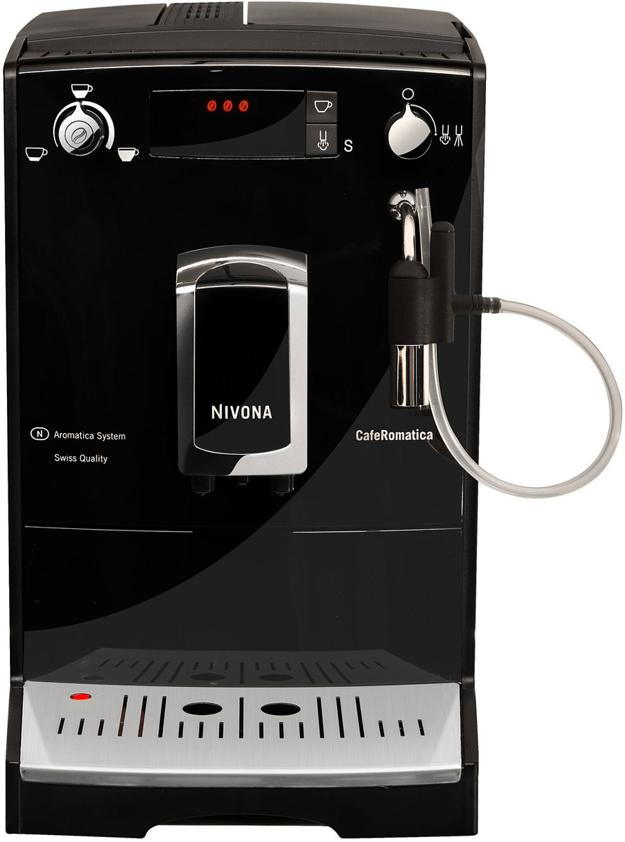 Nivona CafeRomatica NICR 646 кофемашинаDSPDM0-000024 Nivona CafeRomatica NICR 646 кофемашинаDSPDM0-000024Nivona CafeRomatica 646 - это простая и универсальная модель черного цвета,которая предлагает вам идеальное начало дня - каждый день. Все ключевые аспекты полностью автоматизированной кофемашины можно найти в одной модели, которая помогает достичь идеального вкуса кофе. CafeRomatica 646 - это пропуск в мир свежесваренного кофе, в особенности, в силу отличного соотношения цена-качество.С помощью переключателя или кнопки можно выбрать предпочитаемую крепость кофе из трех предложенных вариантов, уточнить количество наливаемого напитка на чашку или две. Удобный символьный дисплей имеет оригинальную подсветку, делающую процесс управления более простым.Автоматический капучинатор предназначен для вспенивания. Достаточно повернуть переключатель– и пенка для любимого напитка готова. Варочный блок легко снимается для очистки. Автоматический индикатор вовремя предупредит о необходимости удаления накипи. А встроенная программа поможет ее удалить.В модели предусмотрены функции регулирования температуры напитков и жесткости воды, степени помола зерен и варианты крепости кофе. В Nivona 646 возможно одновременное приготовление двойной порции. Дозатор можно переставлять по высоте. Это удобно при наполнении маленьких чашек или высоких стаканов - брызги не попадают на корпус кофемашины.Кофемолка работает бесшумно. В контейнер помещается 250 г зерен. В емкость для жидкости можно налить до 2 л воды.