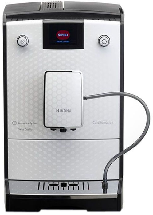 Nivona CafeRomatica NICR 778 кофемашинаТВОС-00693 Nivona CafeRomatica NICR 778 кофемашинаТВОС-00693Кофемашина NIVONA CafeRomatica 778 имеет светлый дизайн, сочетающий стиль и комфорт. Вы непременно оцените элегантную привлекательность кофемашины CafeRomatica 778 глубокого белого цвета. Высококлассный футуристический внешний вид этой модели прекрасно вписывается в каждый современный дом. Кроме того, модель 778 поддерживает функции, которые наверняка будут оценены вами по достоинству.У кофемашины CafeRomatica 778 практически бесшумная кофемолка с коническими жерновами, которая легко и быстро приготовит кофе любого помола. Детали кофемолки выполнены из качественнойстали, что абсолютно не влияет на вкус кофе, сохраняя его аромат. Автоматический капучинатор приготовит воздушную и легкую пенку из охлажденного молока. Функция авто-капучино придется по вкусу любителям утреннего латте и капучино. Для удобного управления кофемашина оснащена цифровым текстовым дисплеем. С его помощью легко управлять обширным спектром различных функций, которыми снабжена машина. Имея компактные размеры, кофемашина будет прекрасно смотреться на любой кухне.