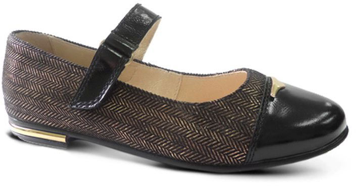 Туфли для девочки San Marko, цвет: черный, золотистый. 0535052. Размер 31