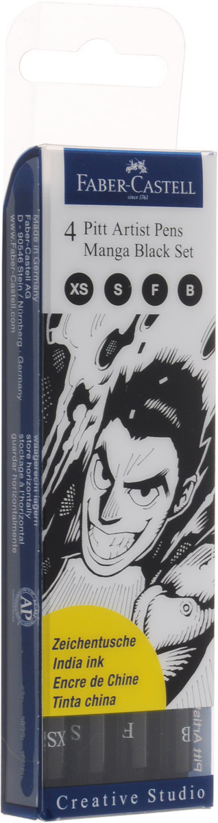 Faber-Castell Капиллярные ручки  Pitt Artist Pen Manga Black Set 4 шт