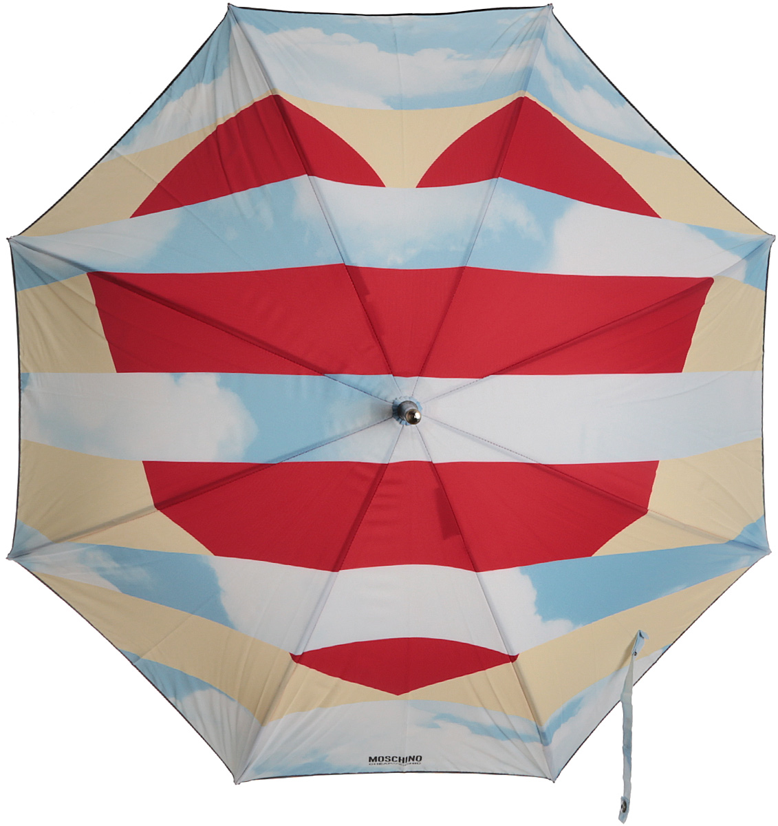 Зонт-трость женский Moschino, полуавтомат, цвет: голубой, красный. M/416-63AUTOA/Multi