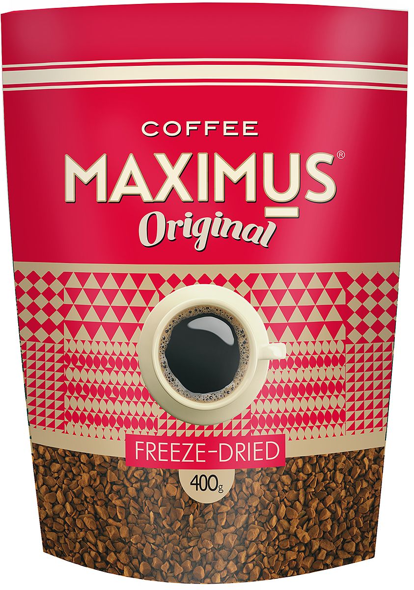 Maximus Original кофе растворимый, 400 г4607051541764 Maximus Original кофе растворимый, 400 г4607051541764ТМ Maximus Original - гармоничный бренд, достаточно крепкий, с благородным вкусом, отлично подходит для утренней чашки кофе, зарядит энергией в течение дня.