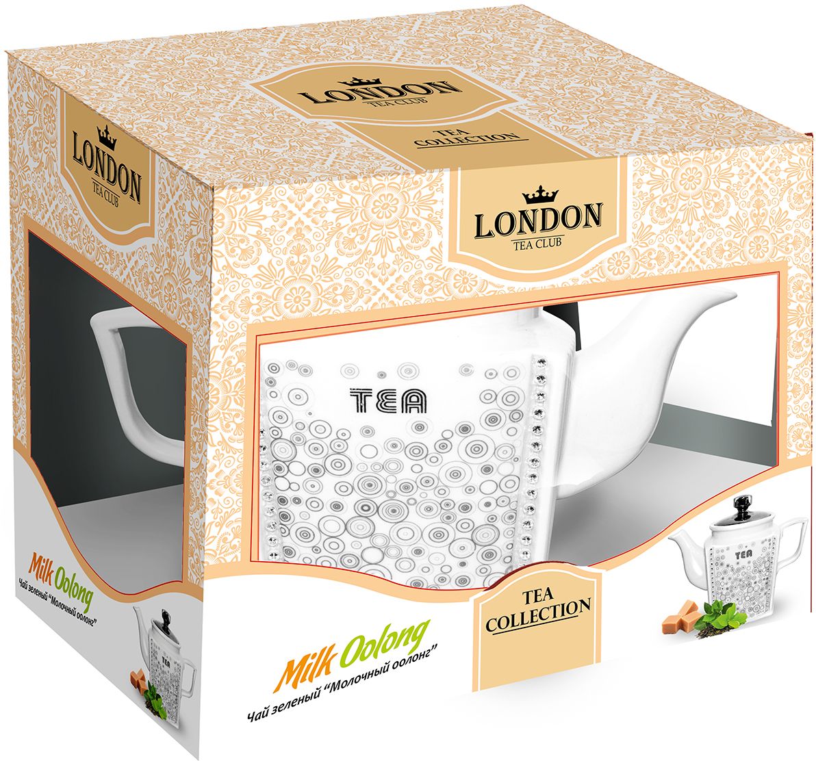 London Tea Club Молочный оолонг чай зеленый в заварнике, 100 г4607051542495 London Tea Club Молочный оолонг чай зеленый в заварнике, 100 г4607051542495Полуферментированный зеленый чай с приятным сливочным привкусом и нежным карамельно-молочным ароматом. Особенностью чая является его согревающий и тонизирующий эффект. Чай содержит большое количество антиоксидантов, витаминов и микроэлементов, улучшает обмен веществ.