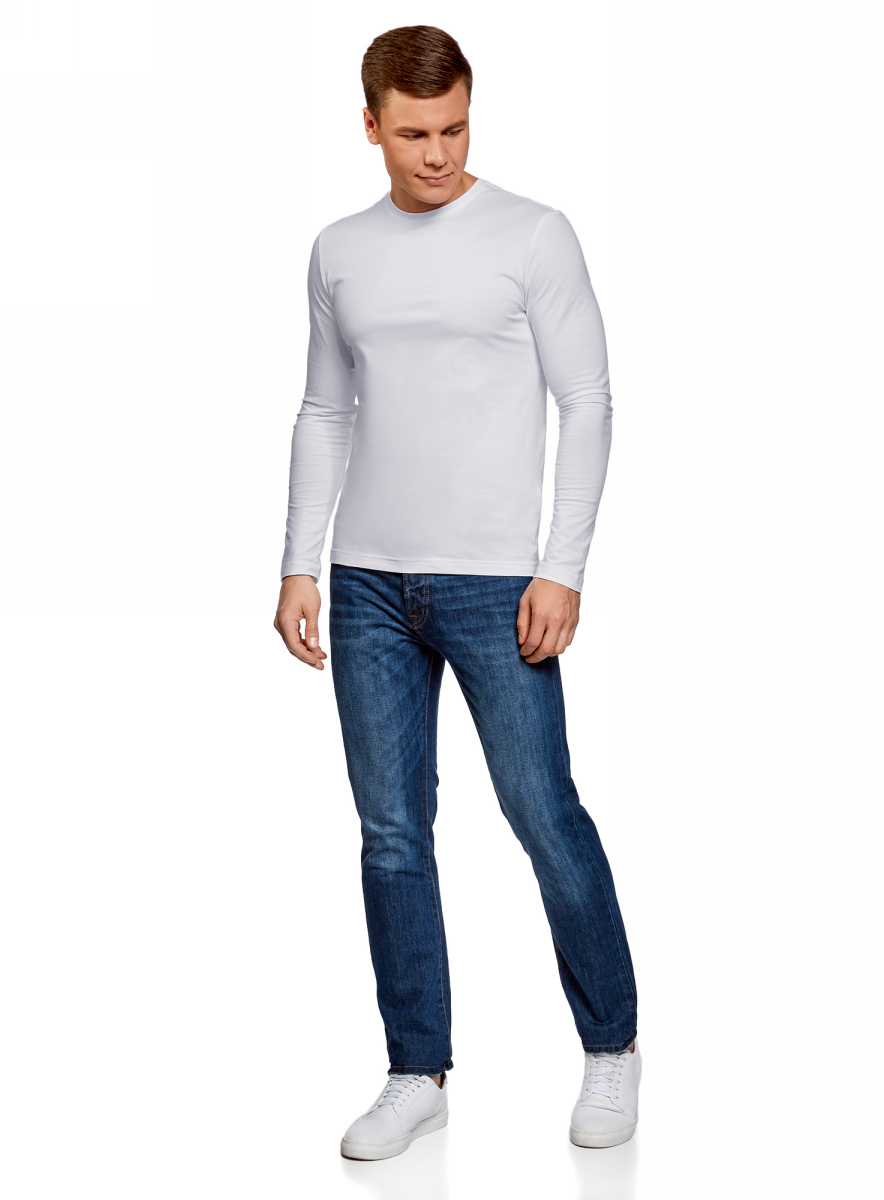 Лонгслив мужской oodji Basic, цвет: белый. 5B512004M/46737N/1000N. Размер L (52/54)5B512004M/46737N/1000N Лонгслив мужской oodji Basic, цвет: белый. 5B512004M/46737N/1000N. Размер L (52/54)5B512004M/46737N/1000NСтильный лонгслив oodji прямого покроя из хлопка. Круглый вырез окантован трикотажной тесьмой. Благодаря свободному крою лонгслив не сковывает движений, свободно сидит на фигуре. Мягкая, приятная к телу хлопковая ткань отлично сохраняет тепло и позволяет коже дышать. Такая вещь незаменима для прохладных вечеров. Ее можно надевать под жакет, жилет или куртку. Модель отлично сочетается с вещами в спортивном стиле. Ее можно комбинировать с джинсами или шортами. К этому можно добавить мокасины, кроссовки или кеды. Эта стильная и удобная вещь подходит для прогулки, похода в спортзал или клубной вечеринки. Незаменимая вещь для вашего гардероба.