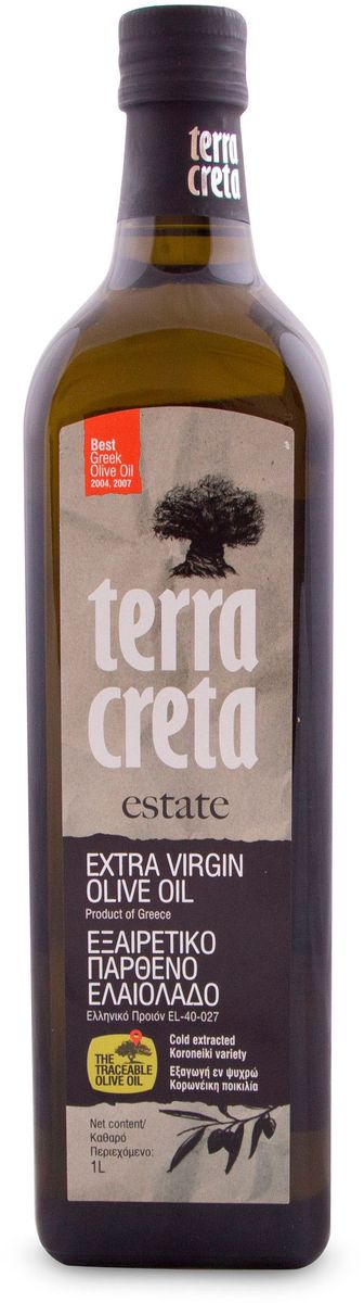 Terra Creta Extra Virgin оливковое масло, 1 лУТ000000498 Terra Creta Extra Virgin оливковое масло, 1 лУТ000000498Оливковое масло с прекрасным фруктовым ароматом, с оттенком груши и миндаля, присущий сорту Коронеики, используемому для производства этого оливкового масла.