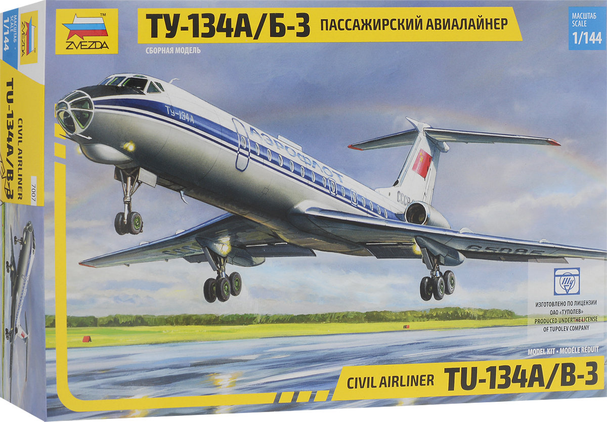Звезда Сборная модель Пассажирский авиалайнер Ту-134А/Б-3