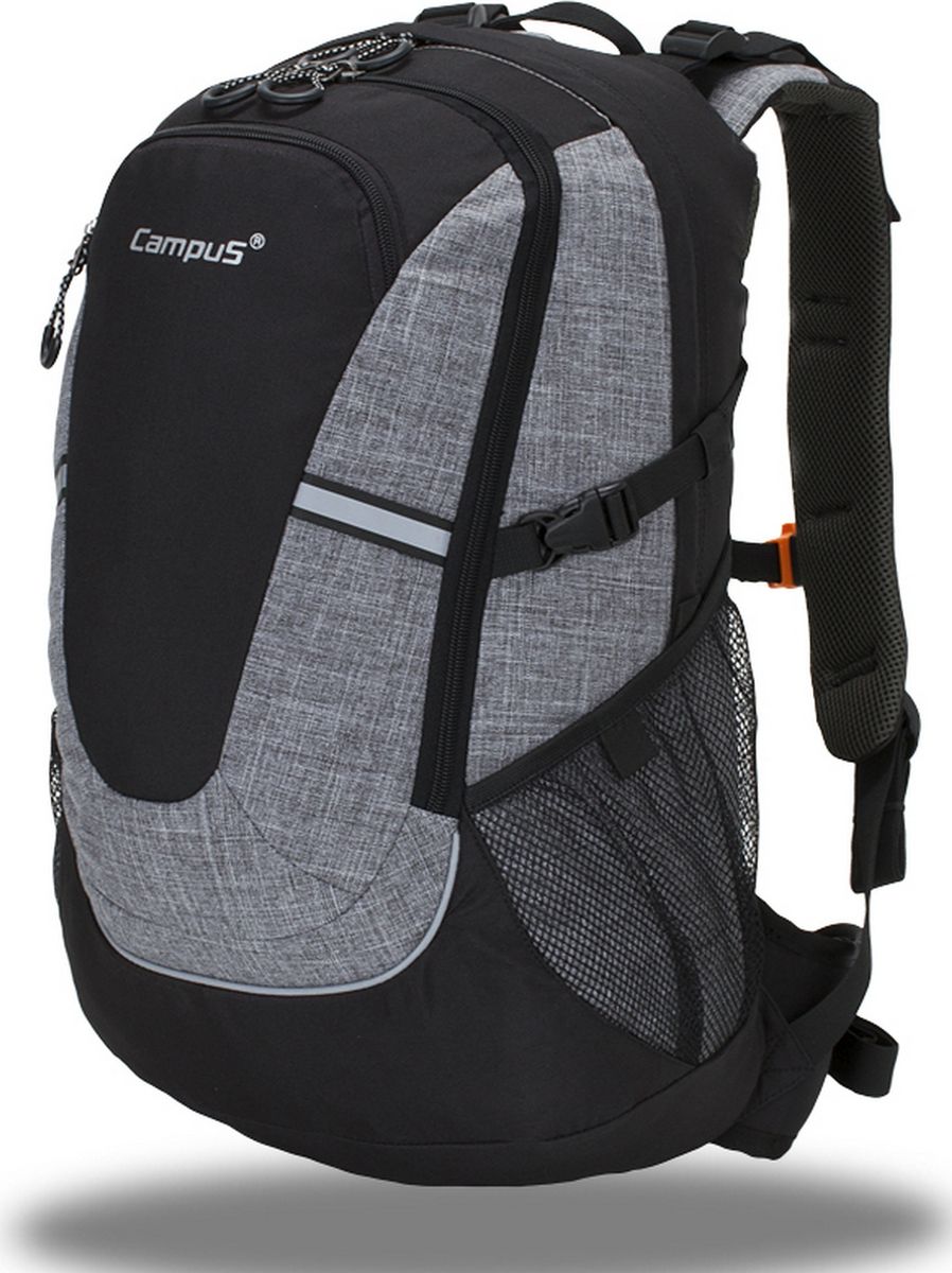Рюкзак туристический Campus Horton 2, цвет: черный, серый, 30 л. 50380251322655038025132265 Рюкзак туристический Campus Horton 2, цвет: черный, серый, 30 л. 50380251322655038025132265Рюкзак Campus Horton 2 идеально подходит для активного отдыха на свежем воздухе. Выполнен из полиэстера.Особенности:- основное отделение и два небольших отделения на молнии;- два боковых сетчатых кармана;- внутренний карман в главном отсеке;- система внутренних карманов, зажим для ключей;- регулируемые плечевые ремни;- нагрудный ремень с пряжкой/свистоком;- поясной ремень;- боковые компрессионные ремни;- светоотражающие элементы;- спинка рюкзака с дополнительными накладками, благодаря которым циркулирует воздух, создавая эффект вентиляции, а также обеспечивает влагоиспарение. Система ремней позволяет регулировать угол наклона рюкзака относительно корпуса в зависимости от условий эксплуатации.