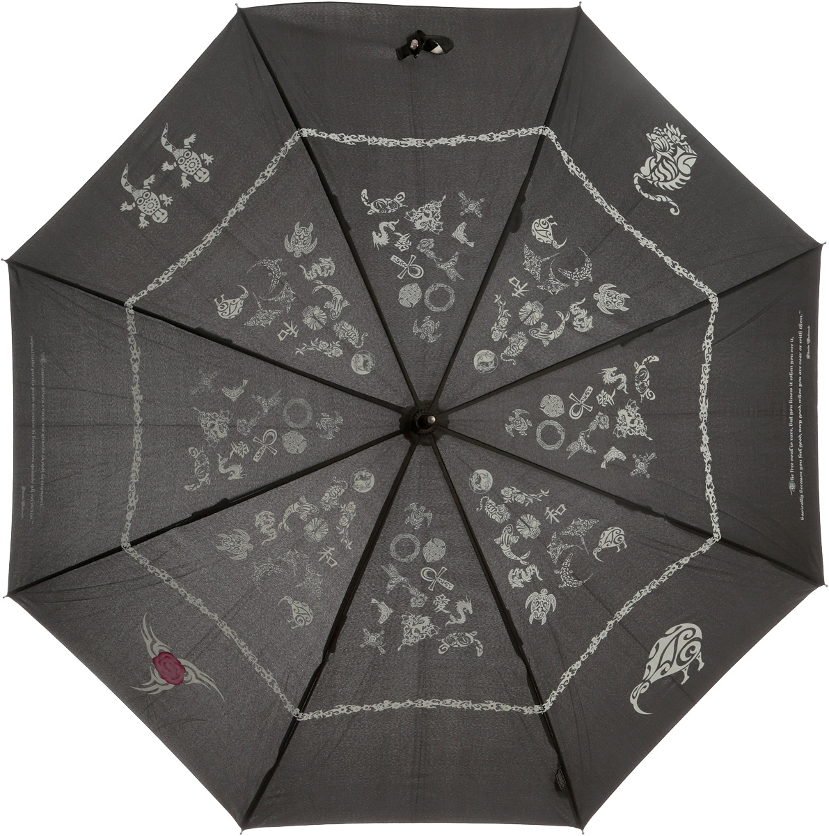 Зонт-трость женский Emme, полуавтомат, цвет: черный, белый. E/M387-LA/Nero