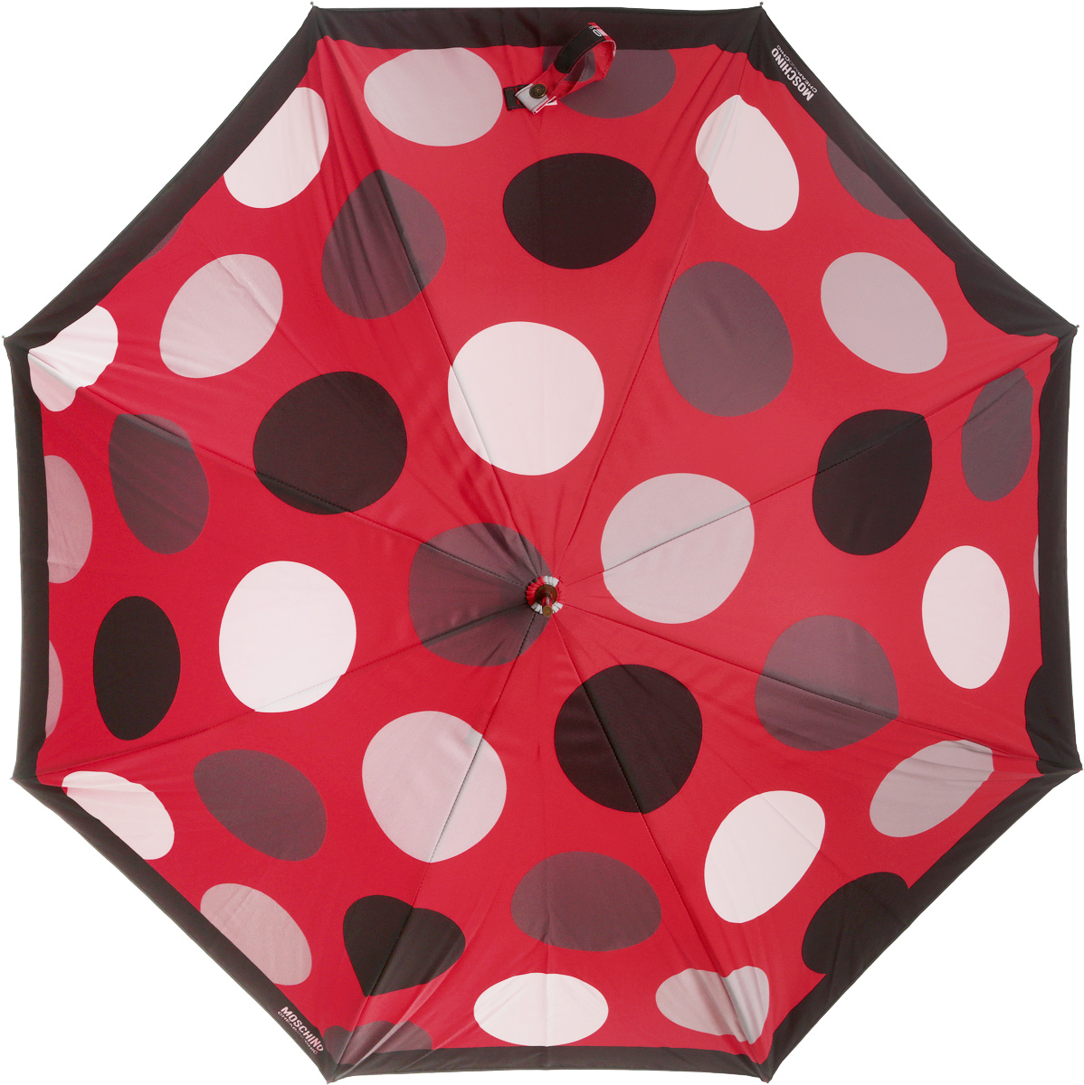 Зонт-трость женский Moschino, полуавтомат, цвет: красный, серый. M/417-61AUTOC/Red