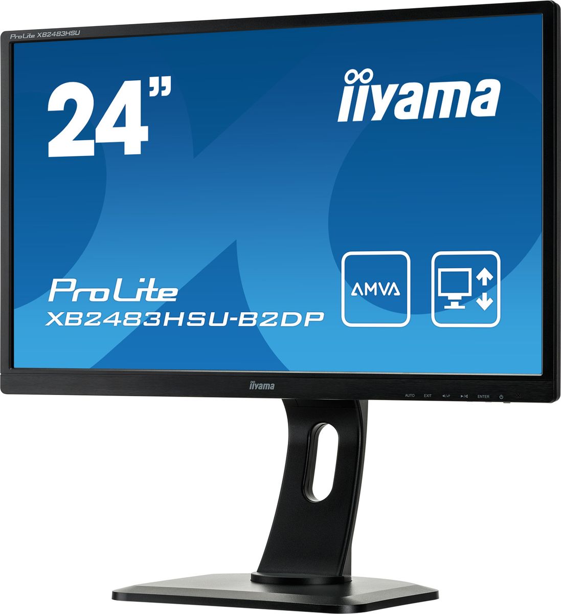 iiyama ProLite XB2483HSU-B2DP, Black мониторXB2483HSU-B2DP iiyama ProLite XB2483HSU-B2DP, Black мониторXB2483HSU-B2DP24 1920x1080, 4ms, AMVA panel, 13cm Height Adj. Stand, Pivot, 250cd/m?, >12mln:1 ACR, VGA, DP, DVI, USB-HUB, Speakers, TCO6 (23,8VIS)
