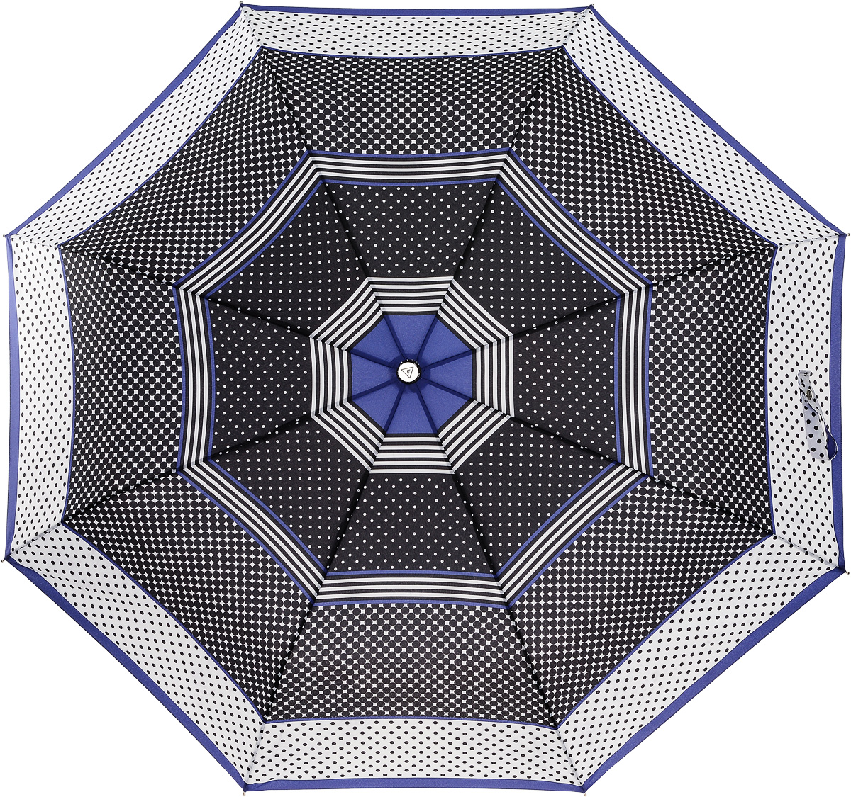 Зонт женский Fabretti, автомат, 3 сложения, цвет: черный, белый, фиолетовый. L-17105-3