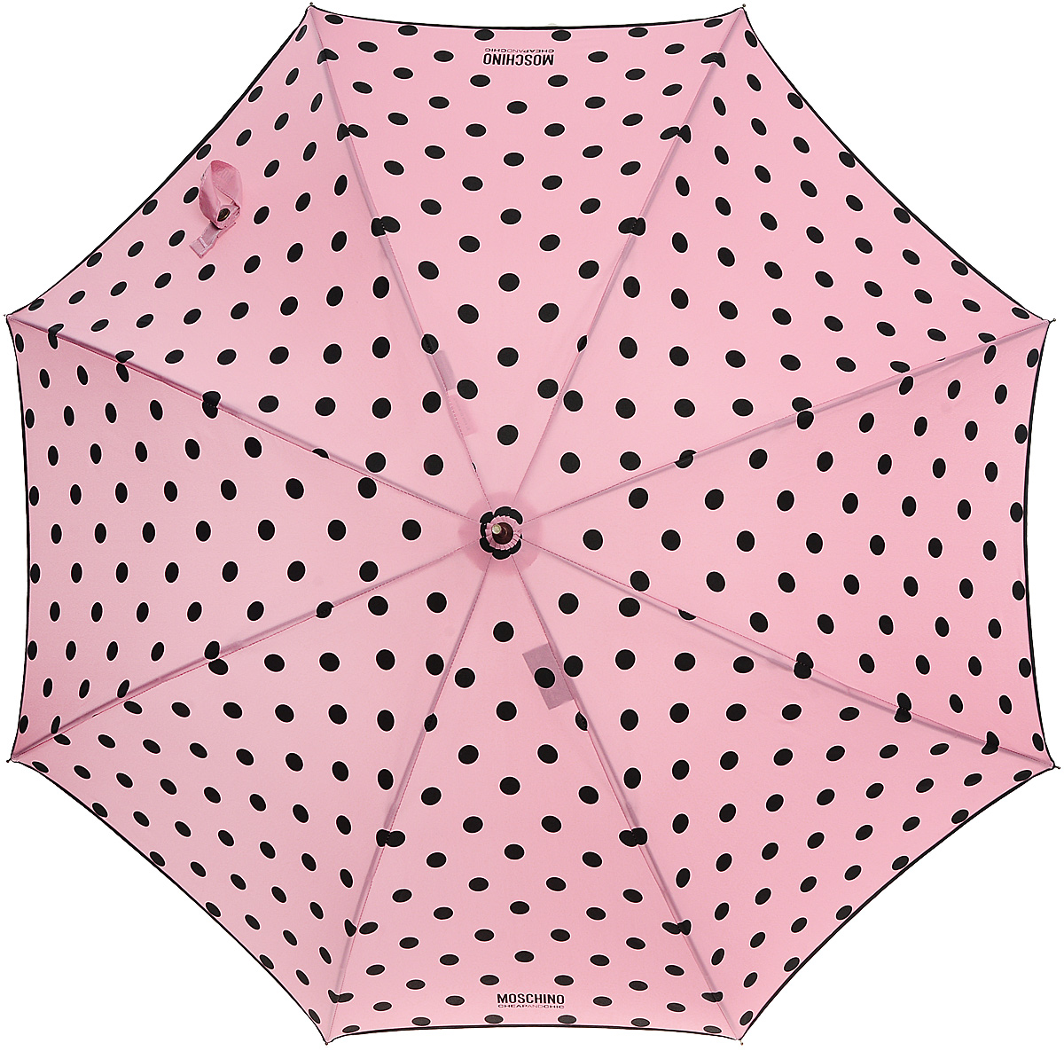 Зонт-трость женский Moschino, полуавтомат, цвет: розовый, черный. M/239-61AUTON/Pink