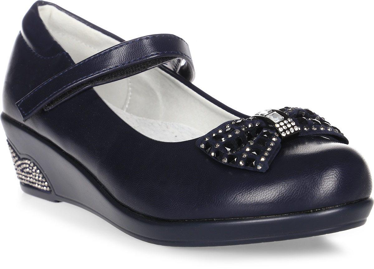 Туфли для девочки Канарейка, цвет: темно-синий. A836-2. Размер 33