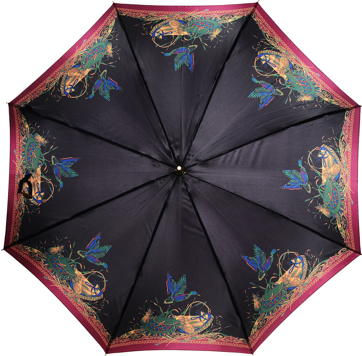 Зонт-трость женский Emme, полуавтомат, цвет: синий, черный. Е/M329E-LA/Navi